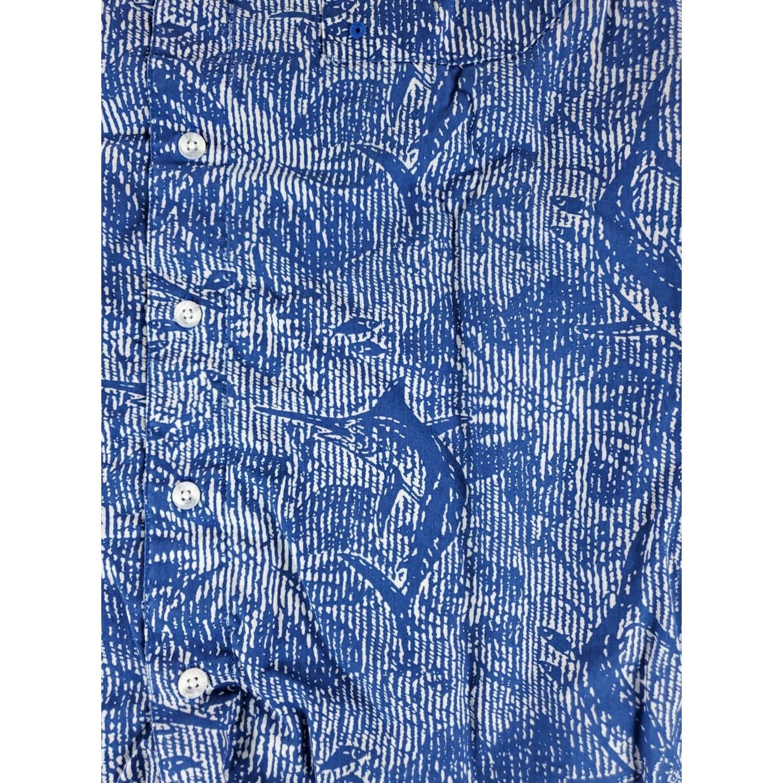 Vintage Columbia PFG Shirt AOP Swordfish Ocean Print Blue White Short Sleeve Mens M Size US M / EU 48-50 / 2 - 2 Thumbnail