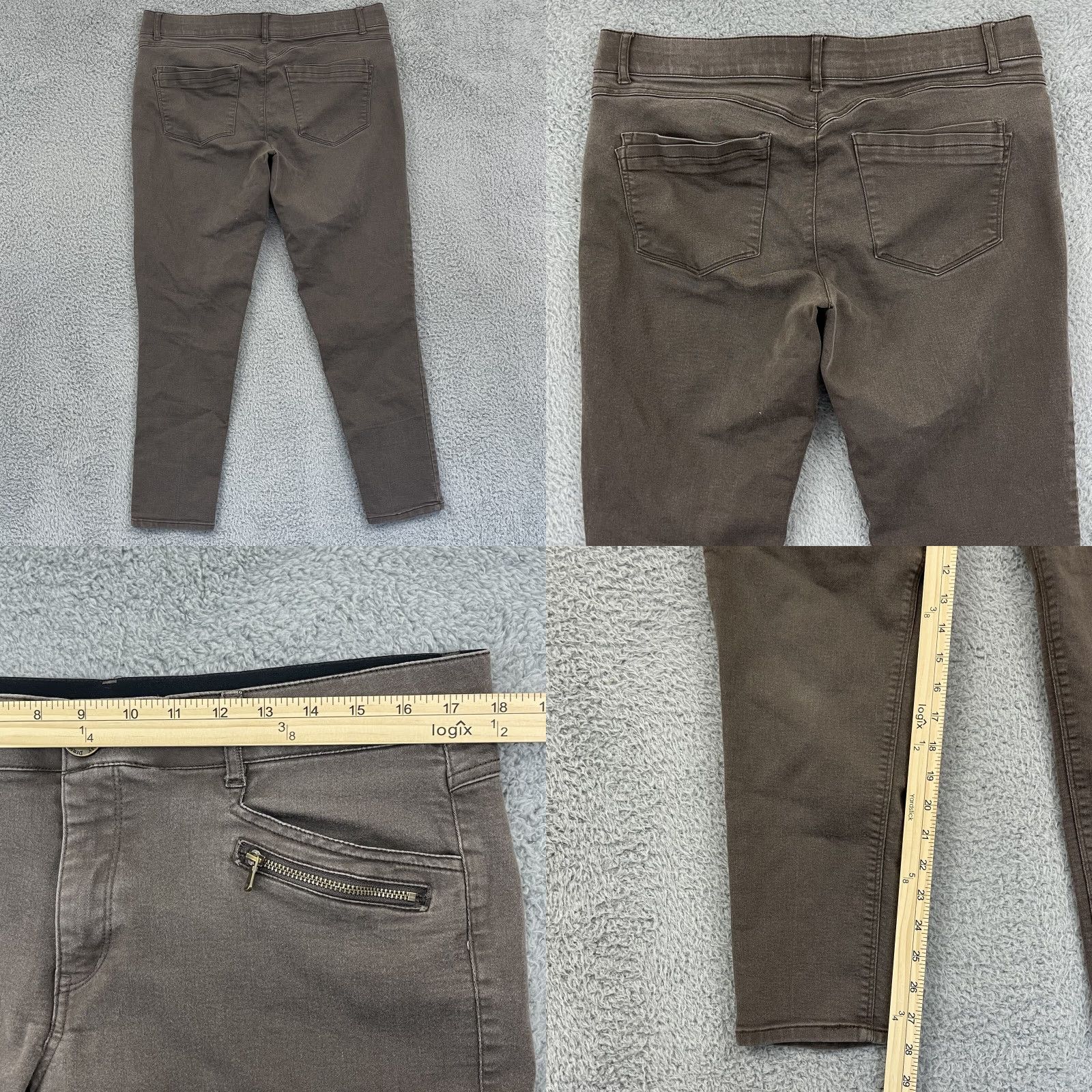 Vintage Democracy Jeans Capri Pants Womens 14 Brown Stretch Ab Technology 5-Pocket Denim Slim Casual Retro 28in Inseam Size 36" / US 14 / IT 50 - 8 Thumbnail