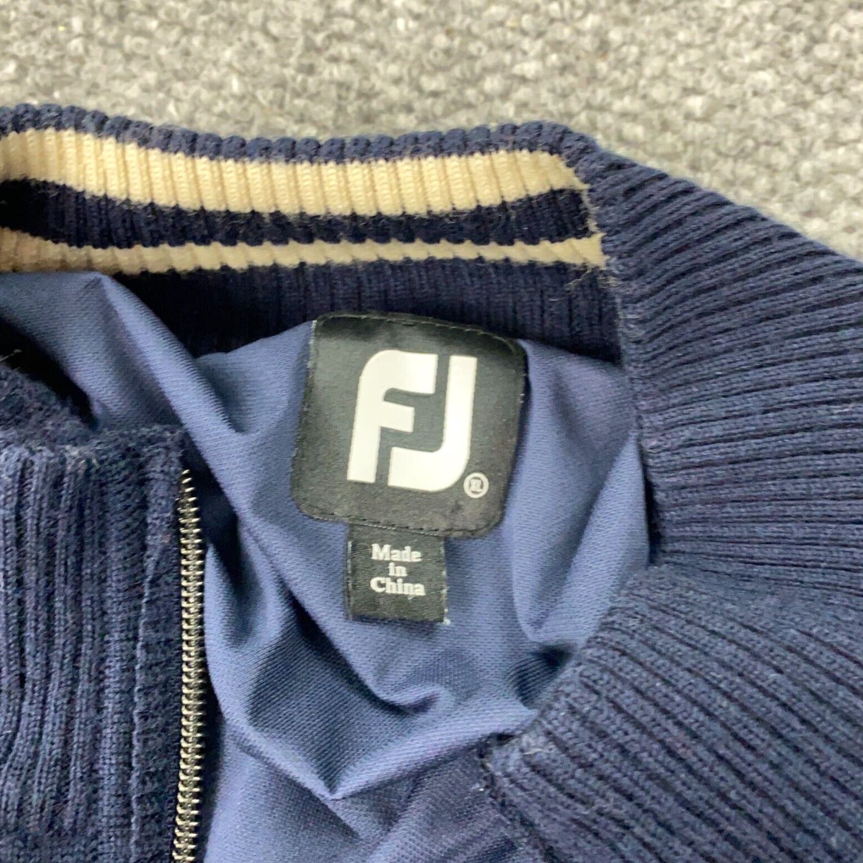 Footjoy FootJoy Jacket Men XL Blue Knit Wool Full Zip Mock Neck Lined Wool Embroidered Windbreaker Short Coat Size US XL / EU 56 / 4 - 7 Thumbnail