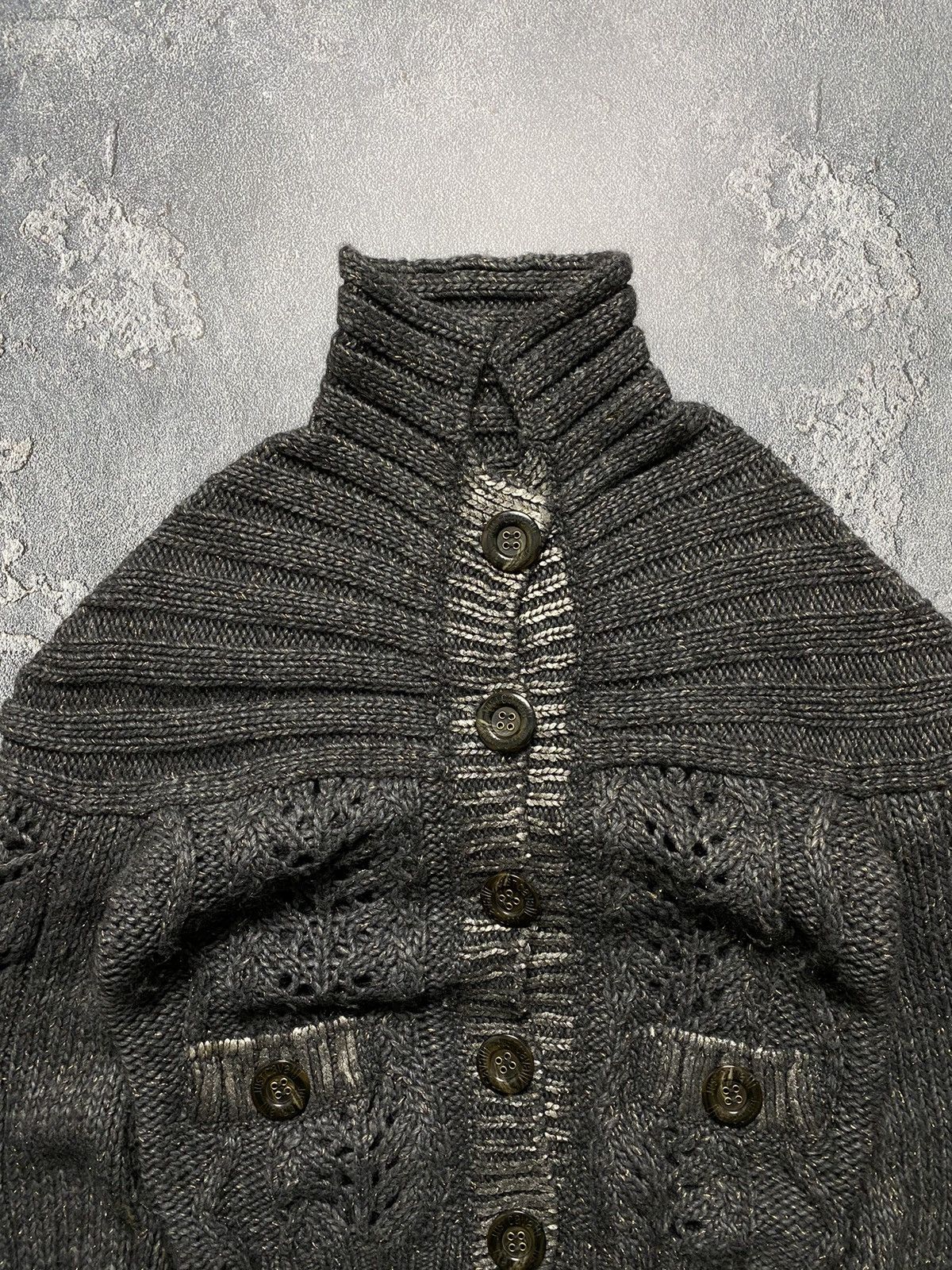 Just Cavalli Just Cavalli Chunky Knit With Open Mesh Gold Thread Sweater Size M / US 6-8 / IT 42-44 - 8 Thumbnail