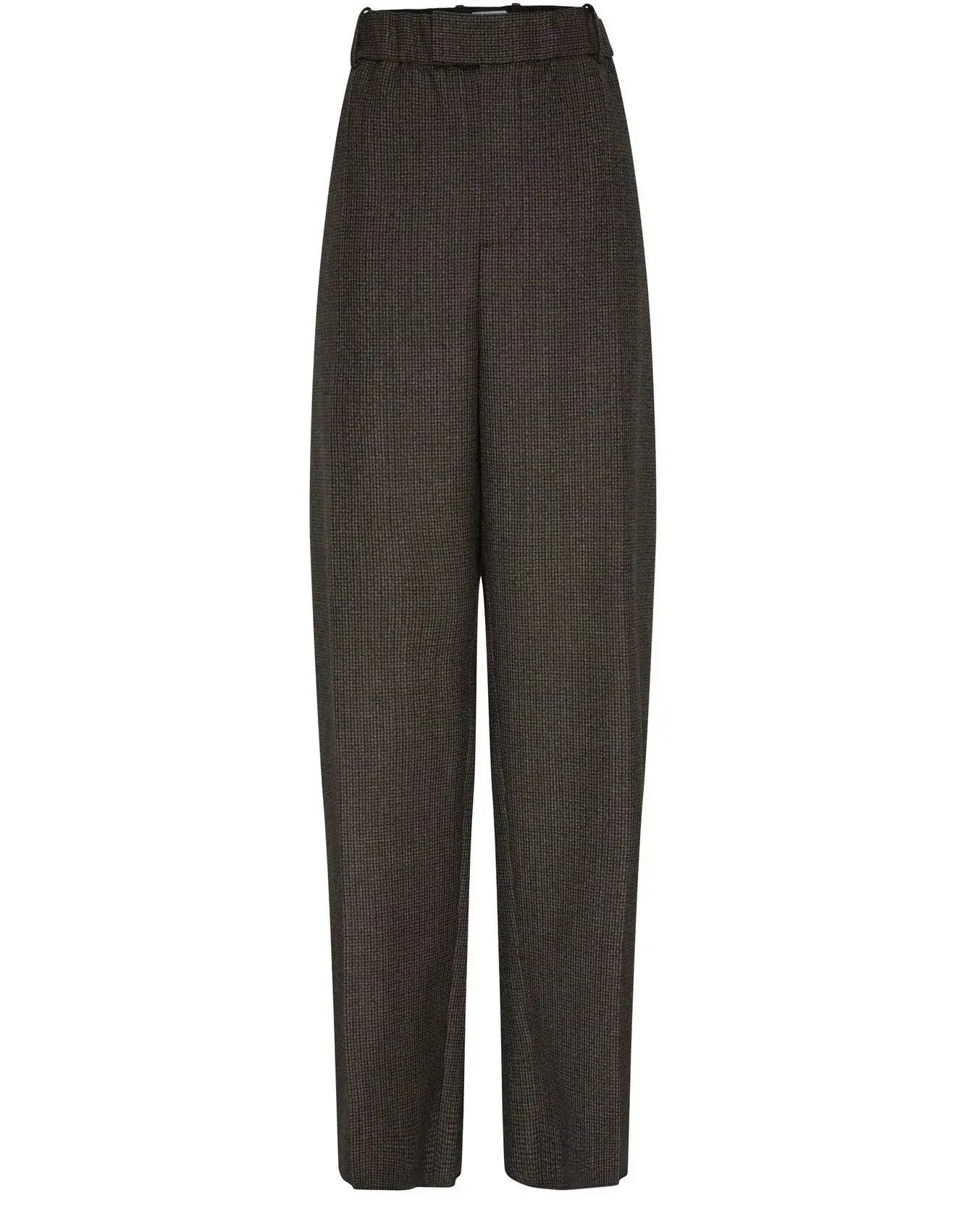 Bottega Veneta o1bcso1str0725 Houndstooth Wool Trouser in Brown Size 32" / US 10 / IT 46 - 1 Thumbnail