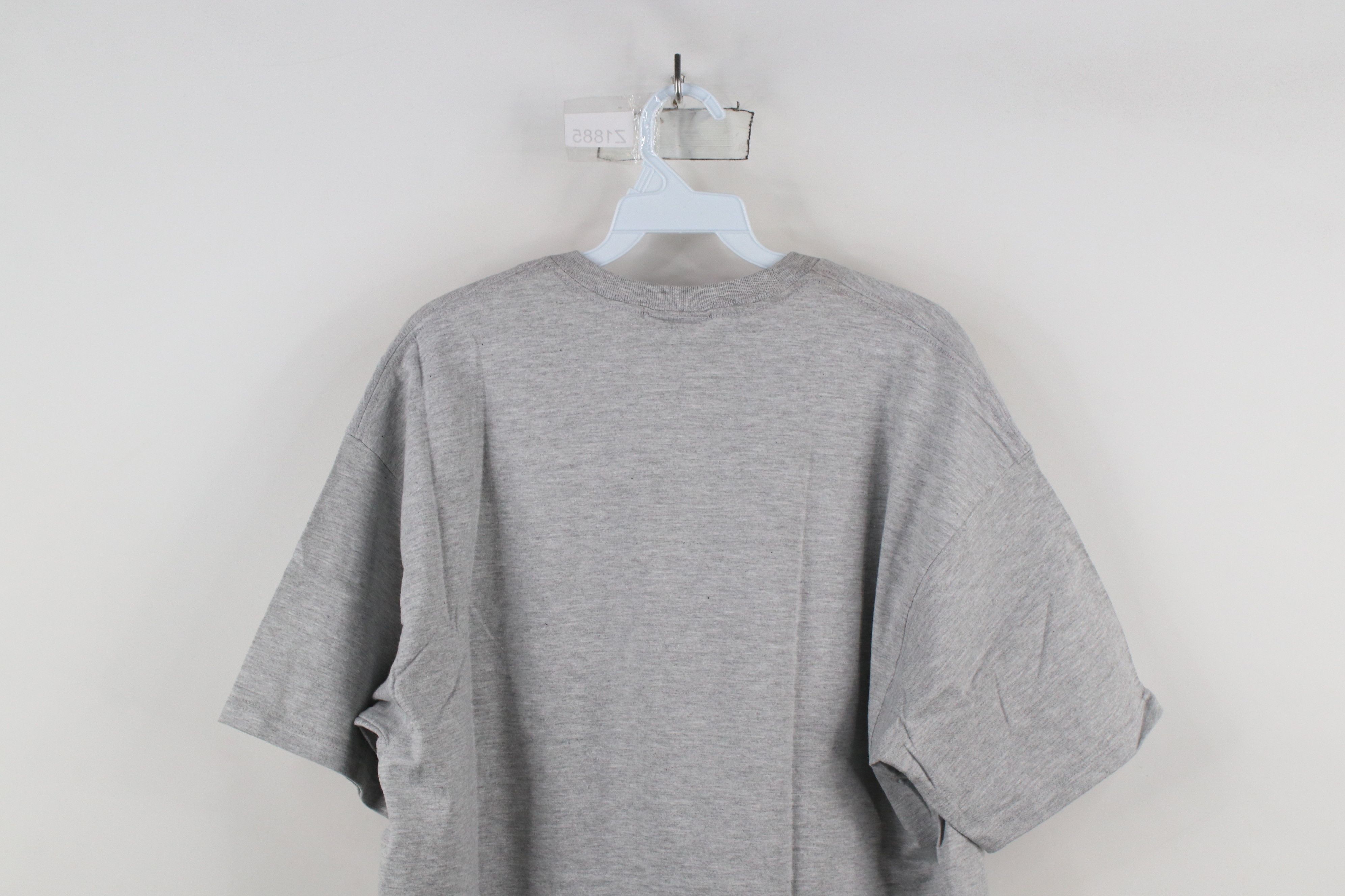 Vintage Vintage 90s Streetwear Blank Heavyweight Cotton T-Shirt Gray Size US L / EU 52-54 / 3 - 11 Thumbnail