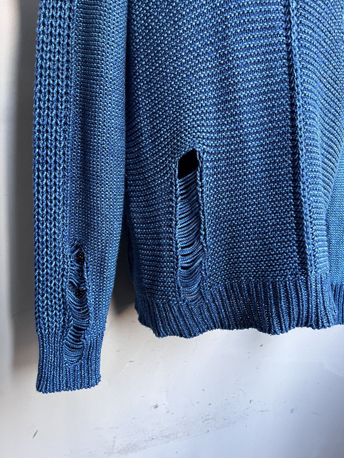 Diesel Diesel blue sweater distressed knitted y2k junya watanabe Size US L / EU 52-54 / 3 - 4 Thumbnail