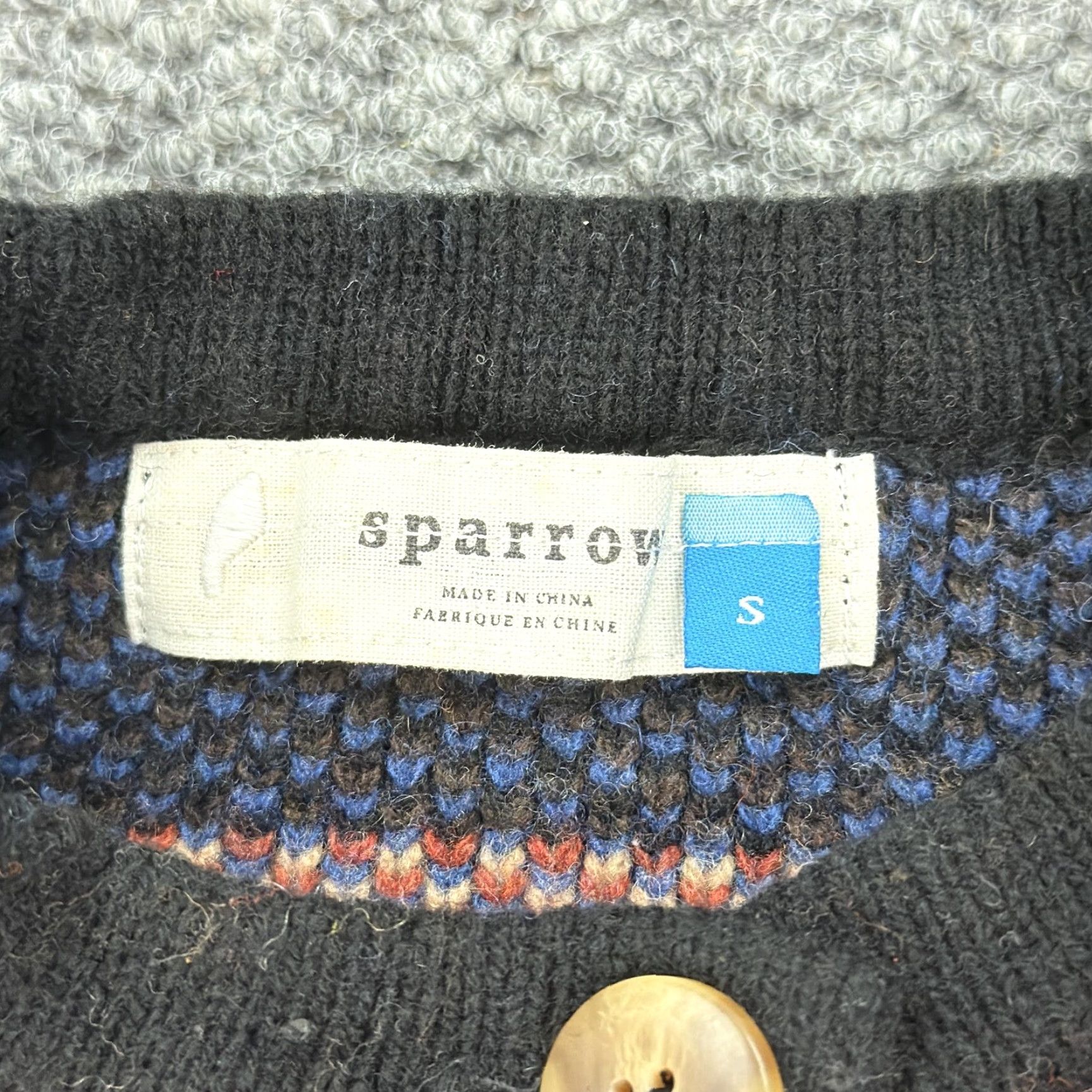 Arrow Sparrow Womens Cardigan Sweater Multicolor Geometric Pattern Wool Crew Neck Long Sleeve S Small Womens Size S / US 4 / IT 40 - 3 Thumbnail