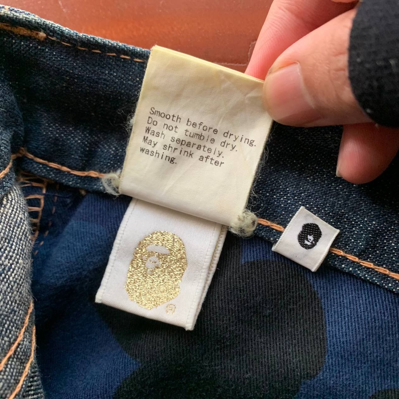 Bape Distressed A Bathing Ape Bape Back Logo Blue Jeans Pants Size US 39 - 13 Thumbnail