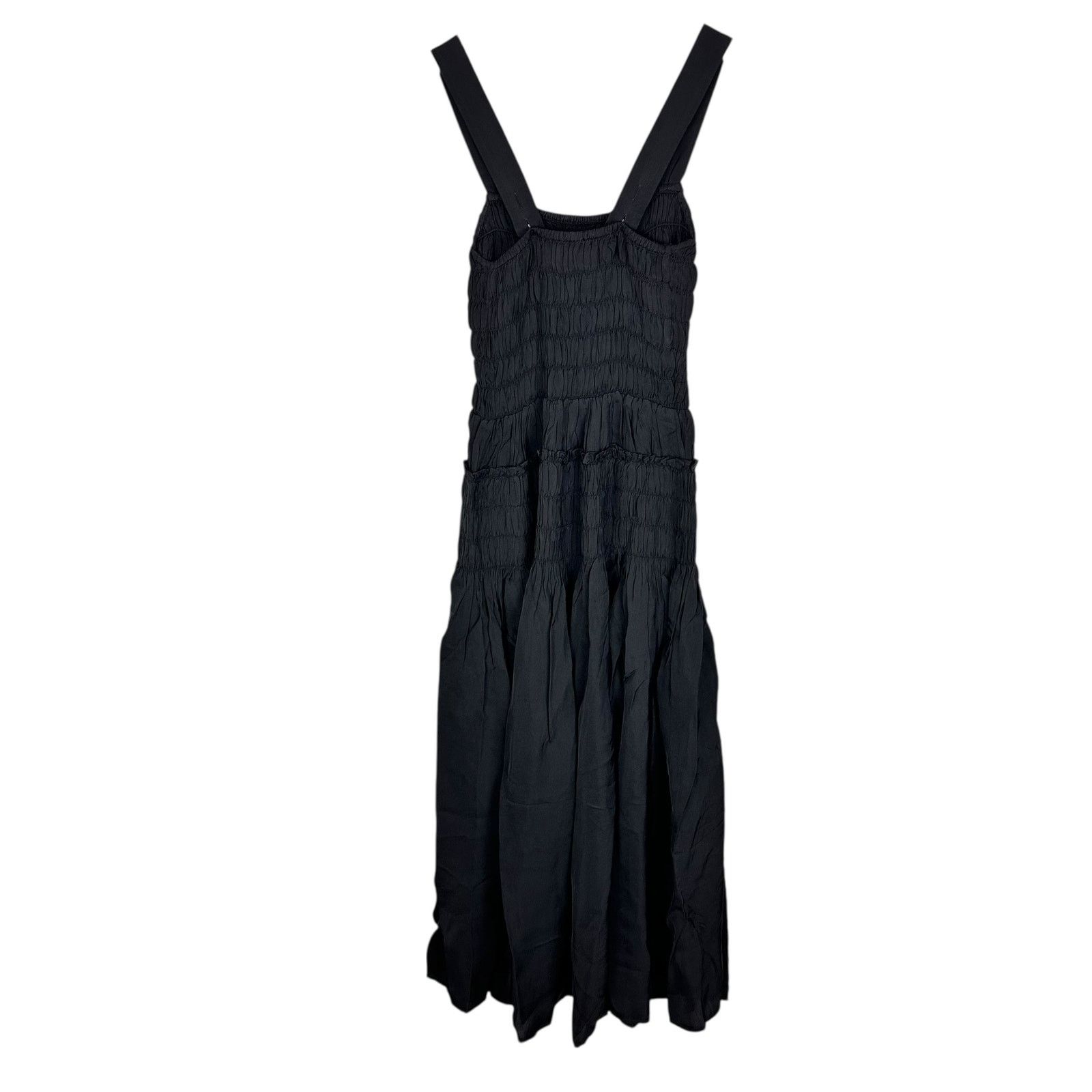 J.Crew J CREW Smocked Drop Waist Silky Midi Dress Black XXS NWT Size XXS / US 00 / IT 34 - 6 Thumbnail