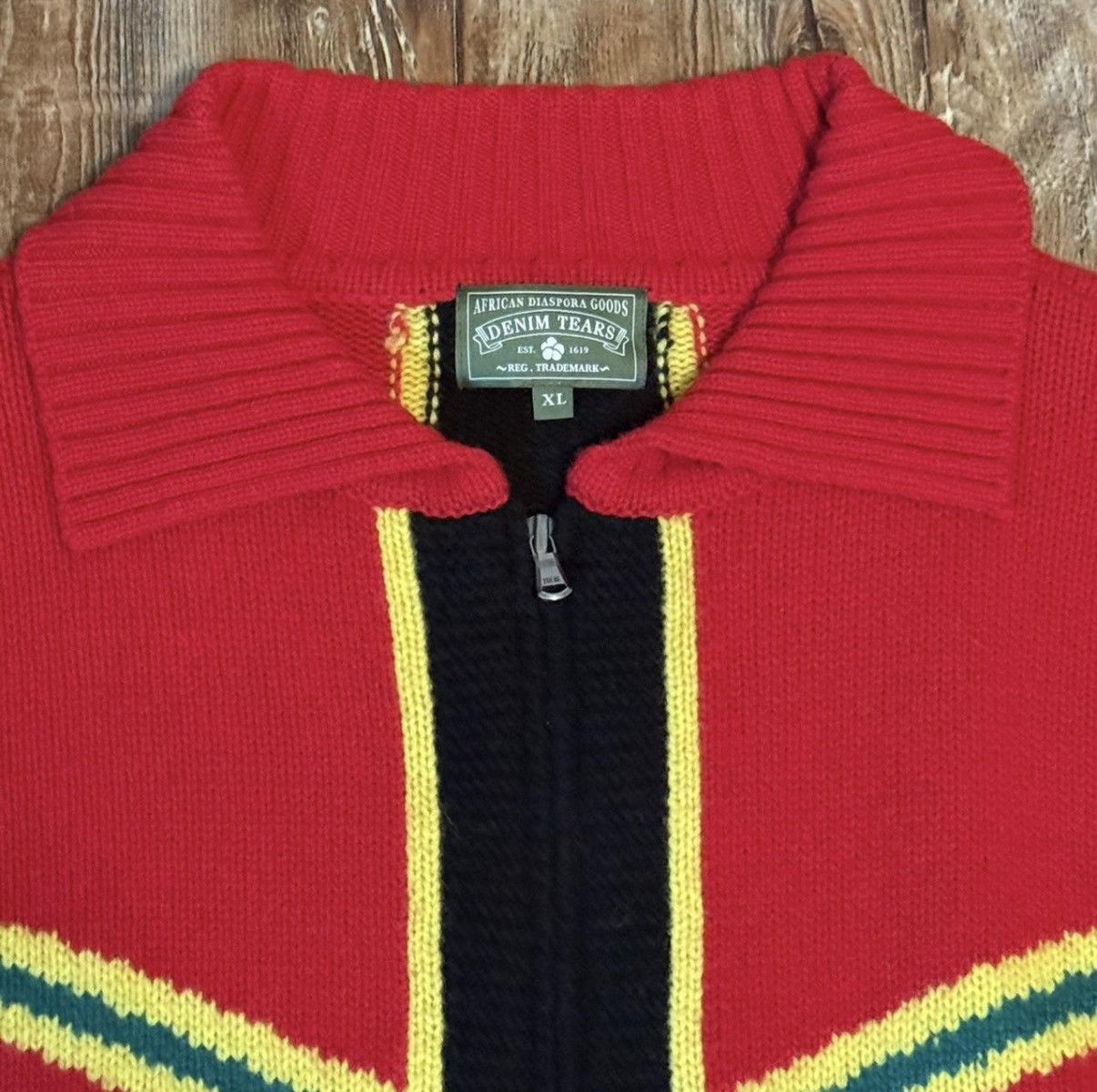 DENIM TEARS Denim Tears Union Black Cardigan Size US XL / EU 56 / 4 - 2 Thumbnail