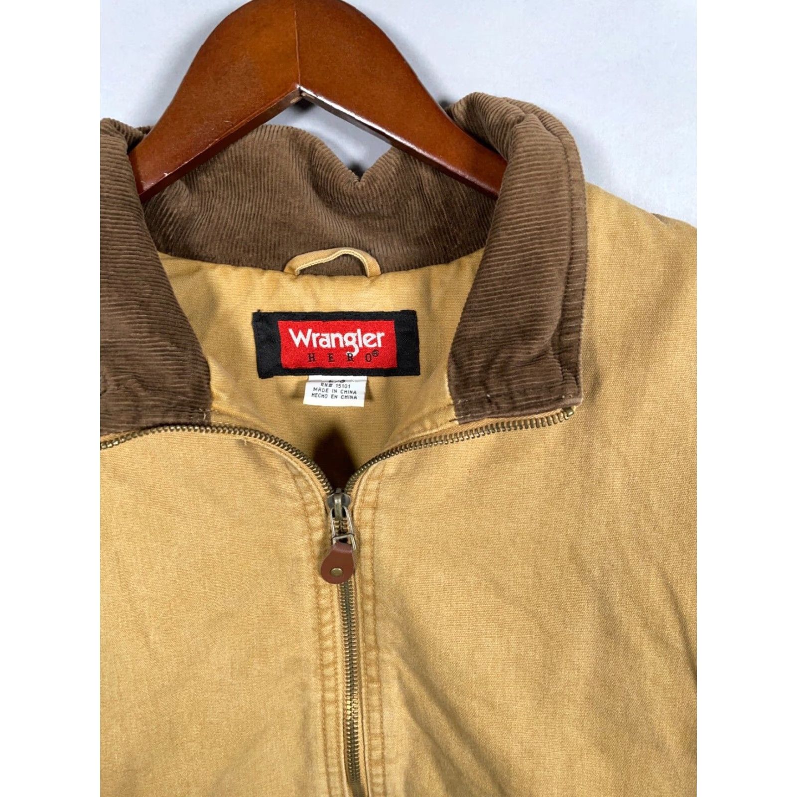 Wrangler Wrangler Hero Sherpa Lined Canvas Vest Adult Large Brown Corduroy Collar Zip Up Size US L / EU 52-54 / 3 - 7 Thumbnail