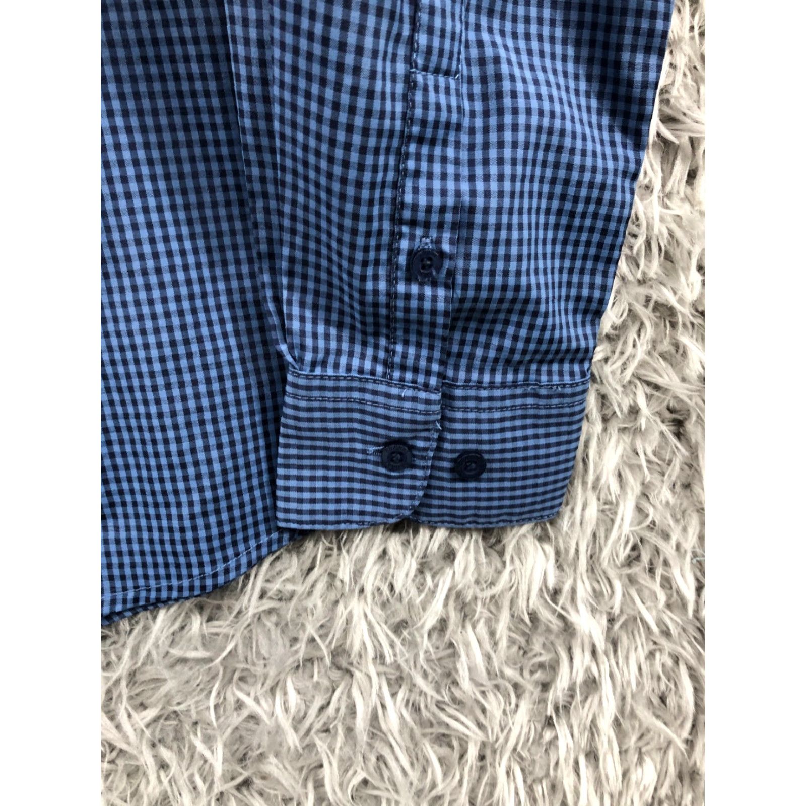 Haggar Haggar Shirt Mens L Blue Check Long Sleeve Button-Up Collar Spread Size US L / EU 52-54 / 3 - 3 Thumbnail