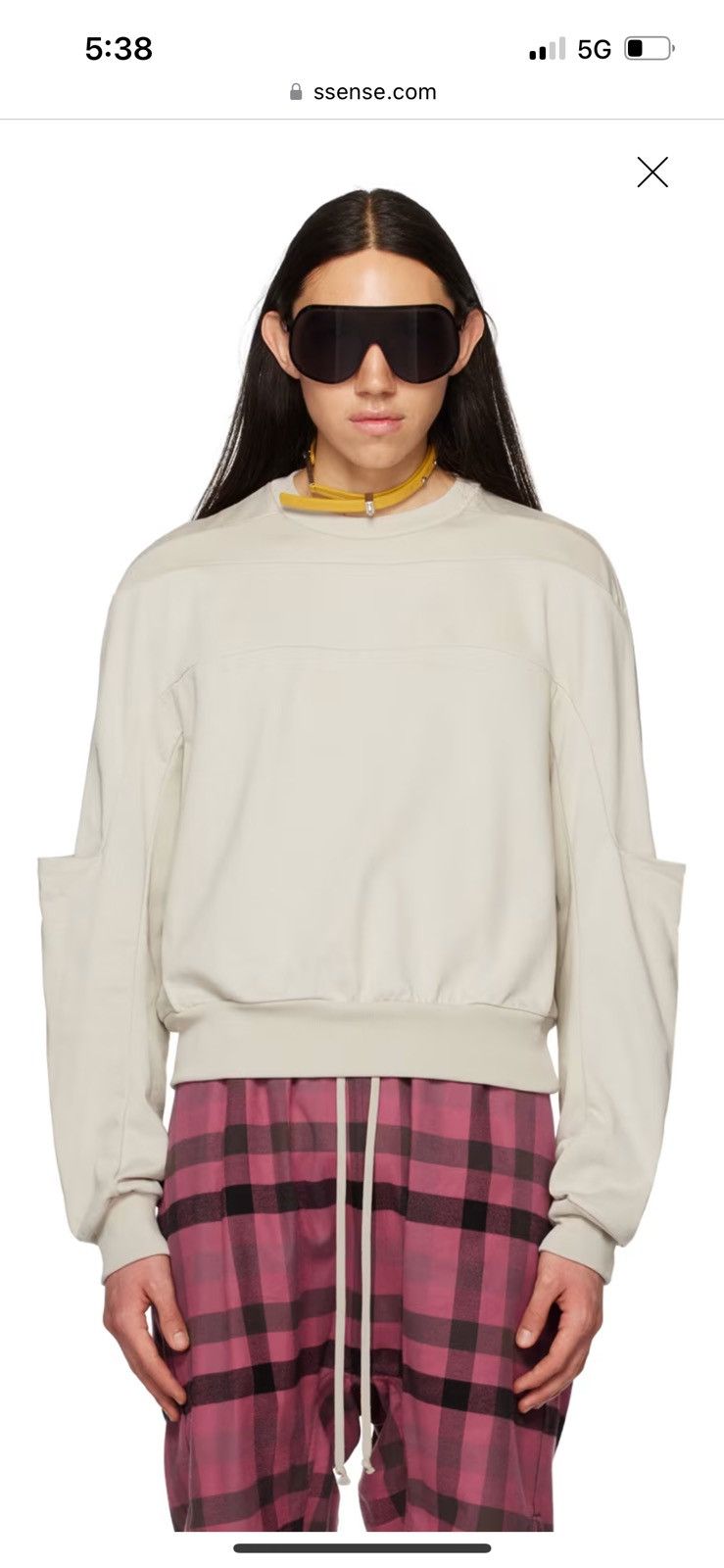 Rick Owens Rick Owens S/S 22 Fogachine Geth Sweatshirt beige Size US L / EU 52-54 / 3 - 6 Thumbnail