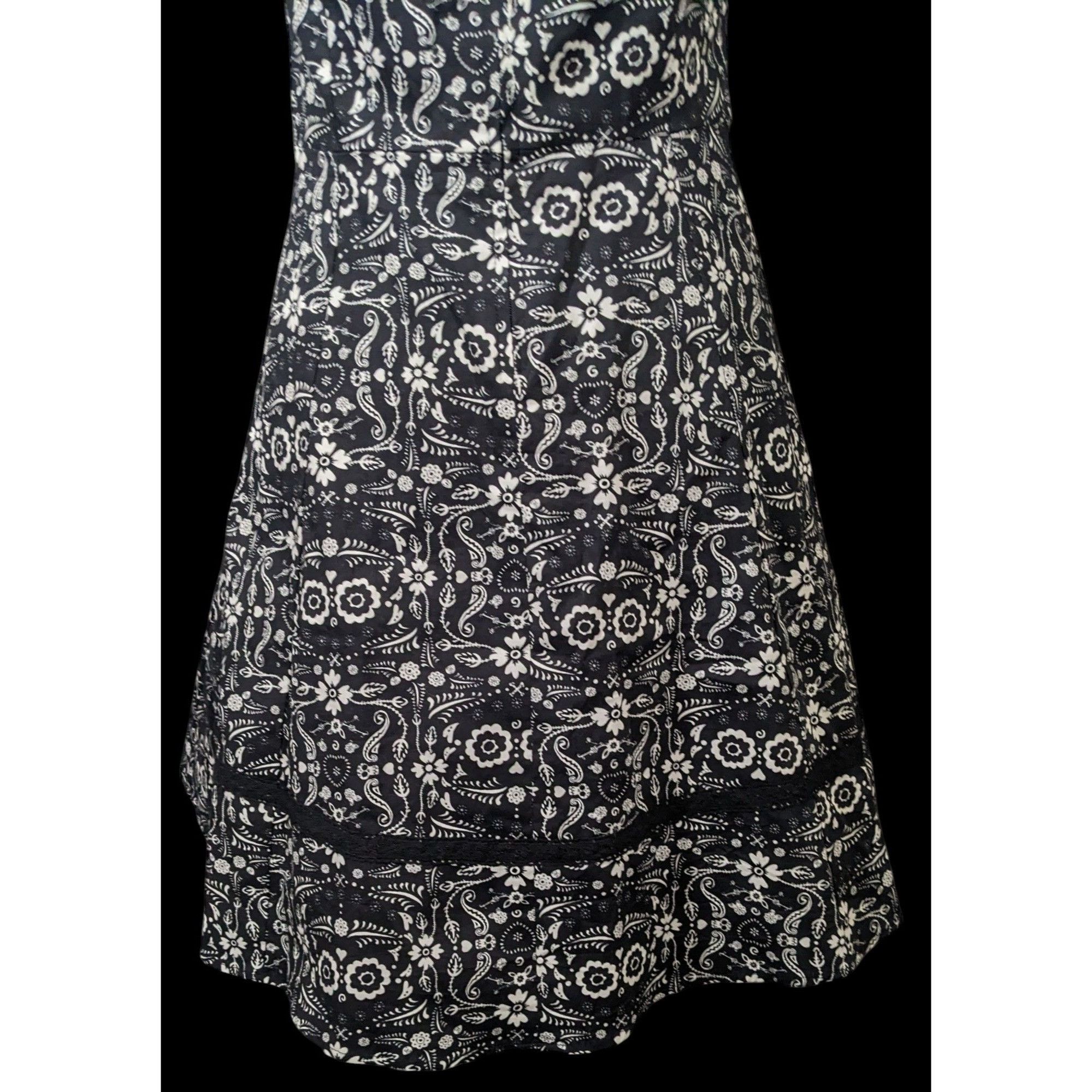 Other Hot Topic Book Of Life Black Floral Skeleton Halter Dress Si Size L / US 10 / IT 46 - 4 Thumbnail