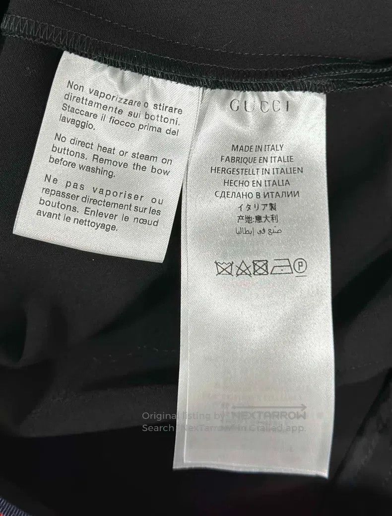Gucci Gucci Black bow rhinestone striped cotton casual trousers Size 26" / US 2 / IT 38 - 5 Thumbnail