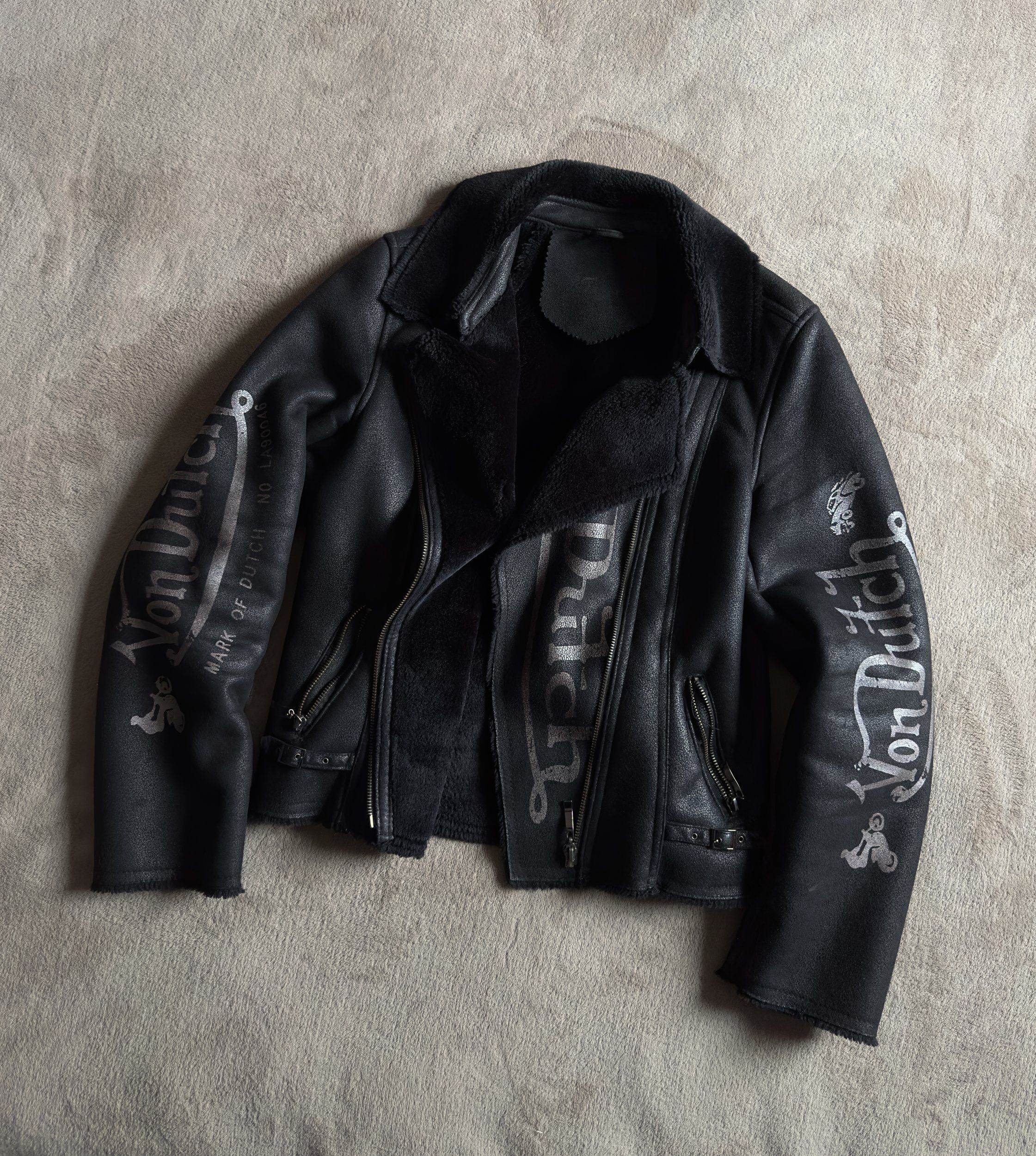 Von Dutch Von Dutch Faux Shearling Moto Jacket Size M / US 6-8 / IT 42-44 - 3 Thumbnail