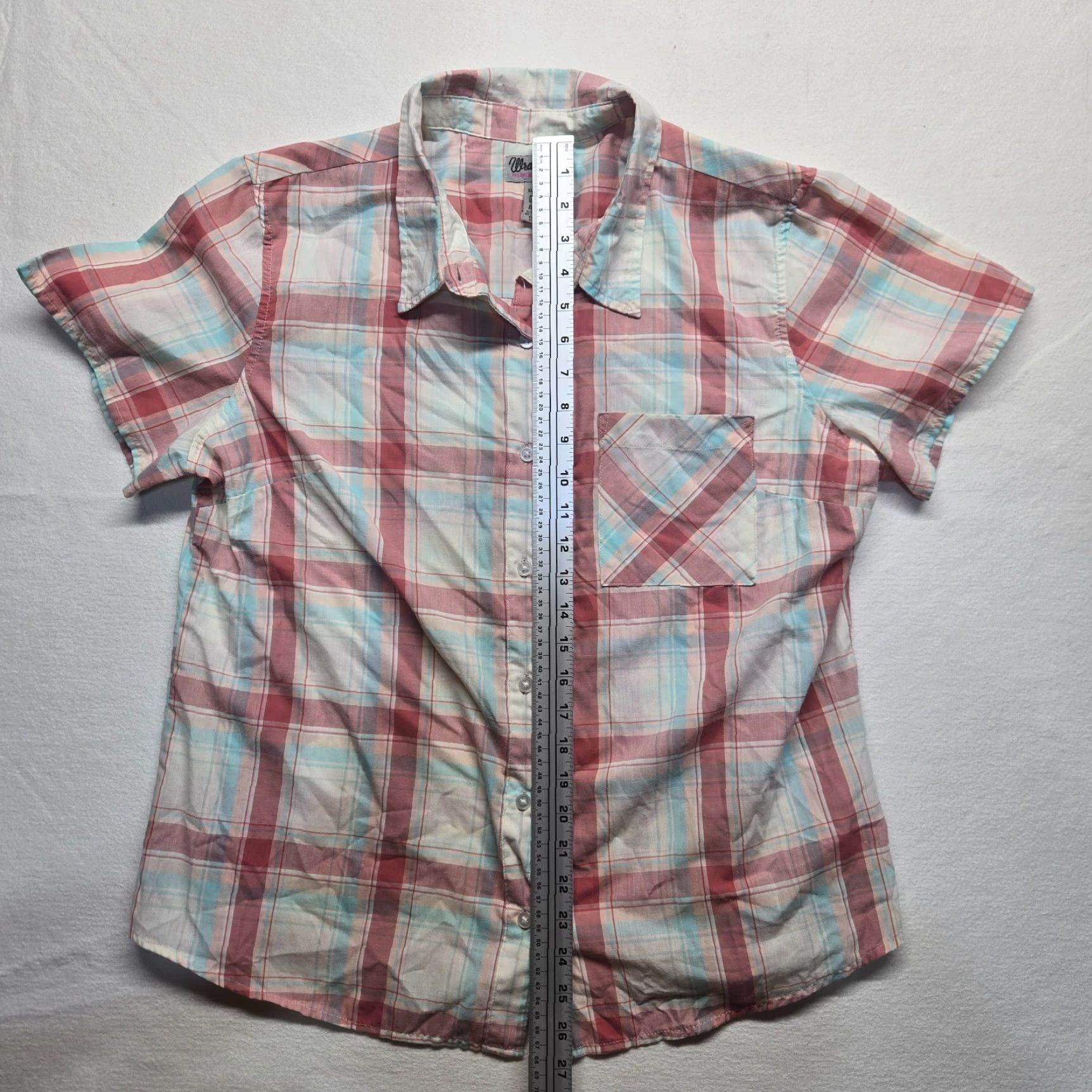 Wrangler Wrangler Shirt Western Multicolor Plaid Short Sleeve Adult Men XL Size 40" / US 18 - 5 Thumbnail
