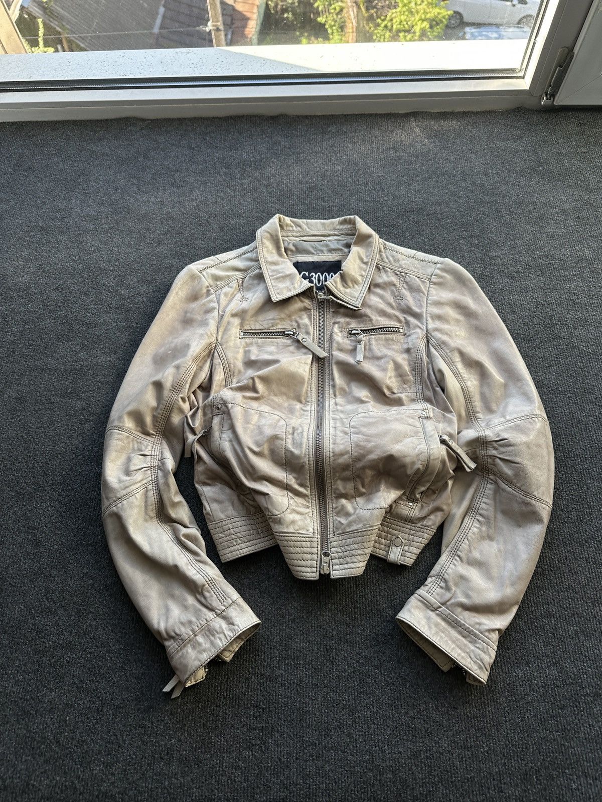 Leather 🚨 LEATHER WOMEN OPIUM LUXURY JACKET ZIP AVANT GARDE POCKET Size XS / US 0-2 / IT 36-38 - 1 Thumbnail