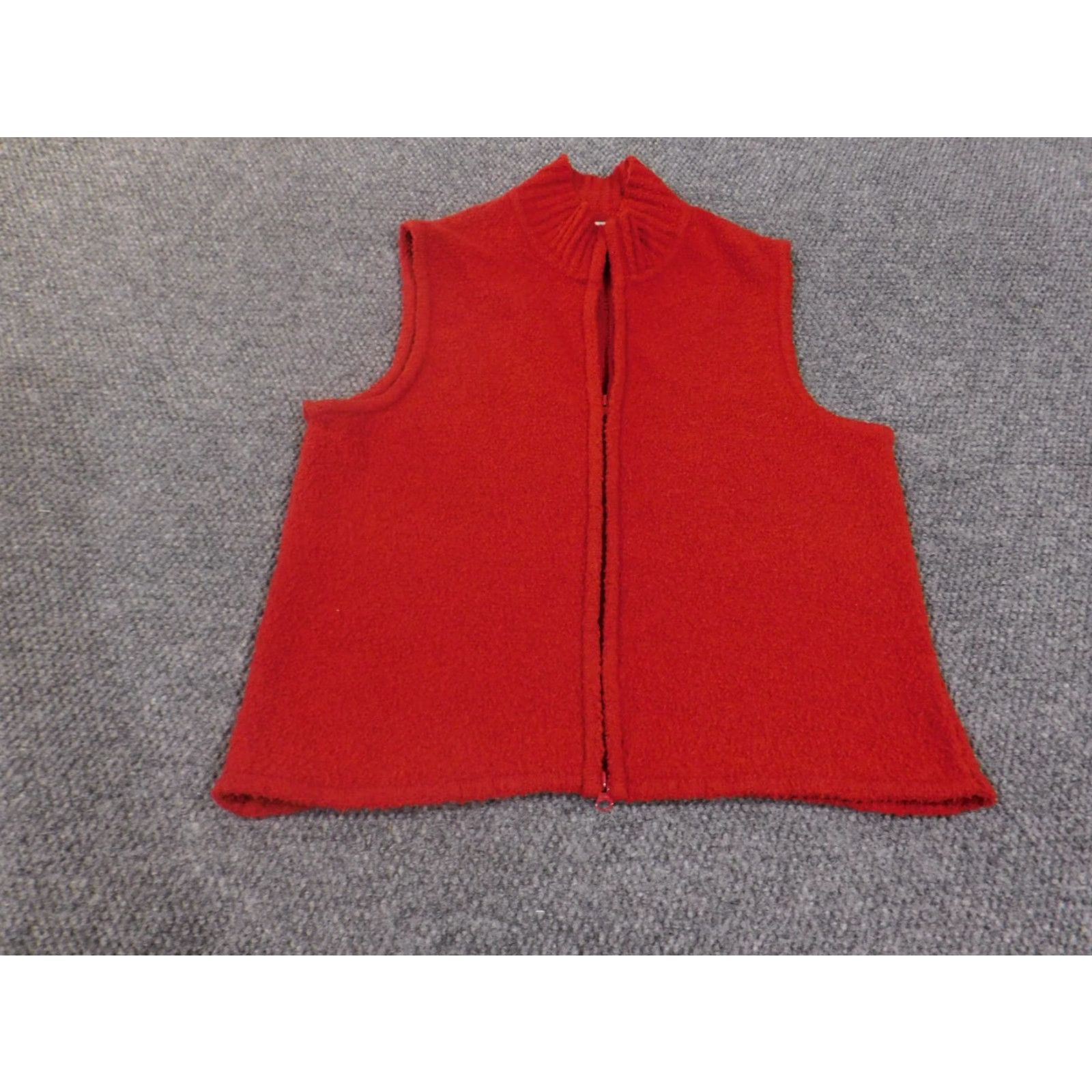Coldwater Creek Coldwater Creek Vest Sweater L Red Wool Sleeveless Mock Neck Casual Women Classic 90s American Size L / US 10 / IT 46 - 2 Thumbnail