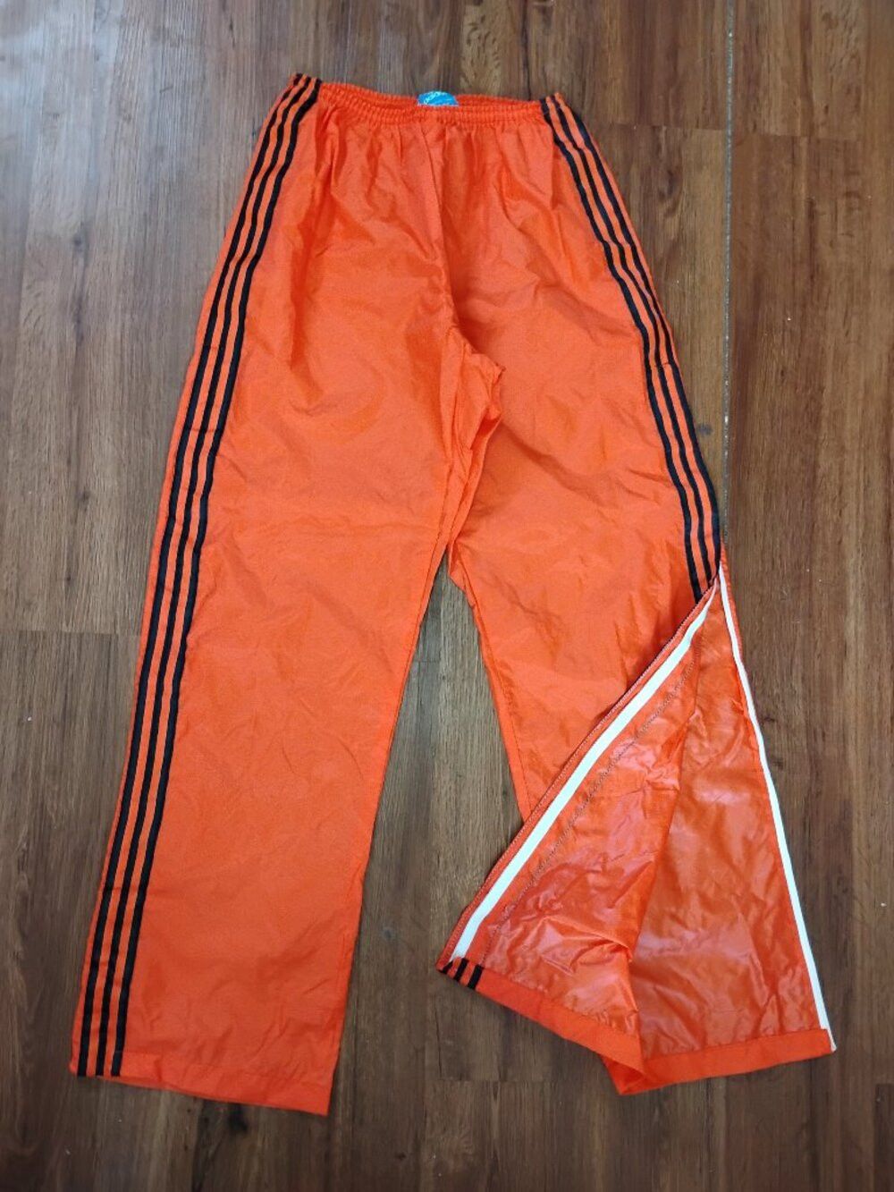 Adidas Vintage Adidas 3 Stripe Wind Pants Full Zip Orange Size US 30 / EU 46 - 2 Thumbnail