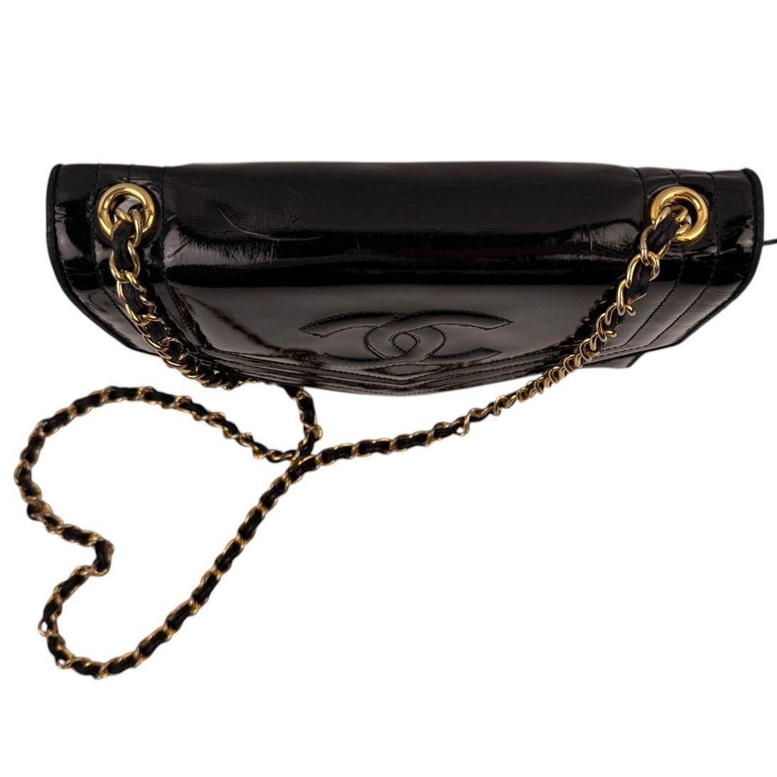 Chanel Chanel Vintage CC Black Patent Envelope Flap Bag Size ONE SIZE - 4 Thumbnail