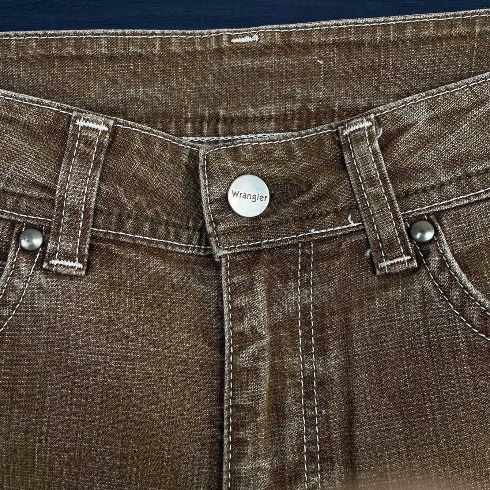 Japanese Brand × Wrangler 🇯🇵VTG WRANGLER Flared Tan Denim Size US 29 - 2 Thumbnail