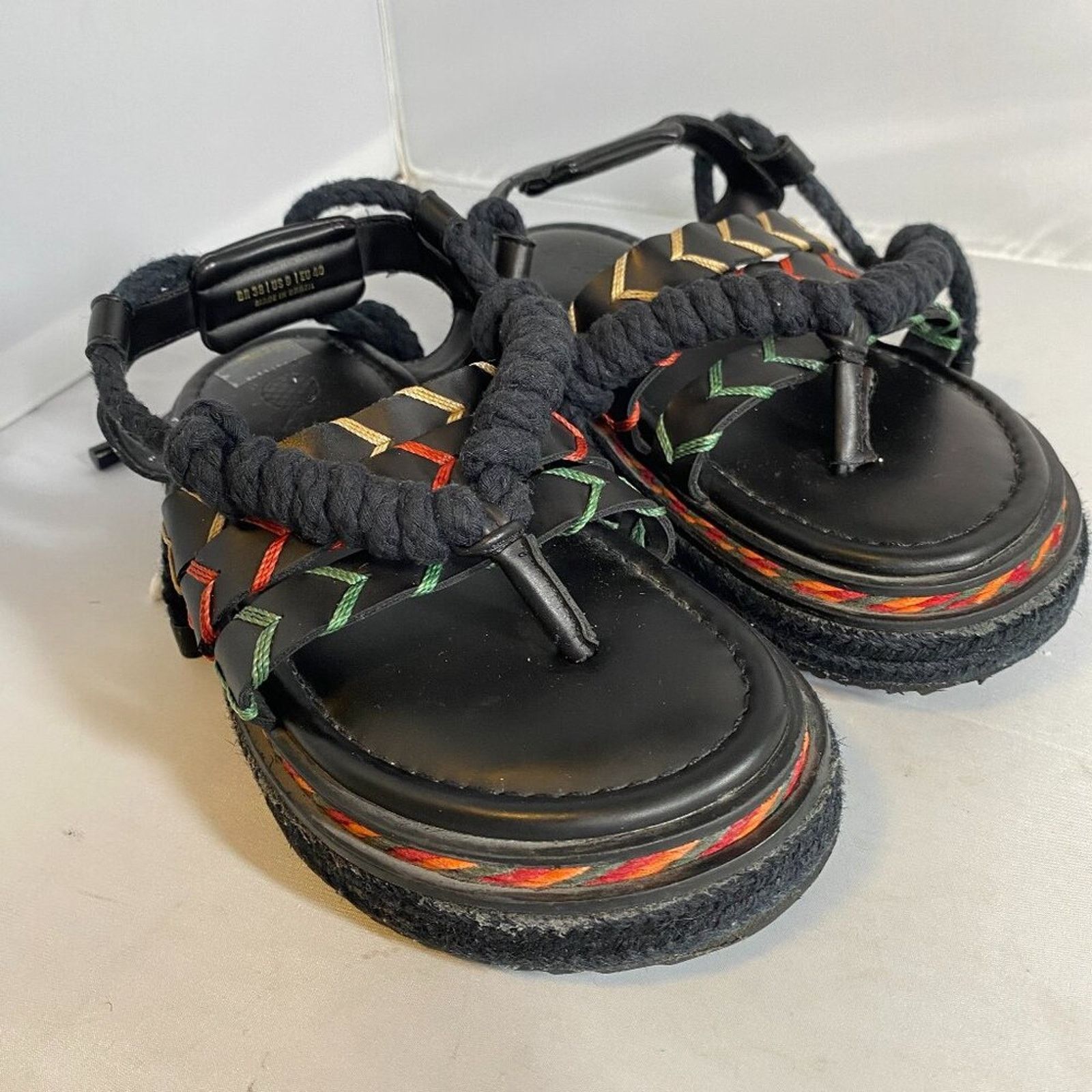 Farm Rio FARM Rio Black Rope Tie Flatform Sandal 9 Size US 9 / IT 39 - 1 Thumbnail