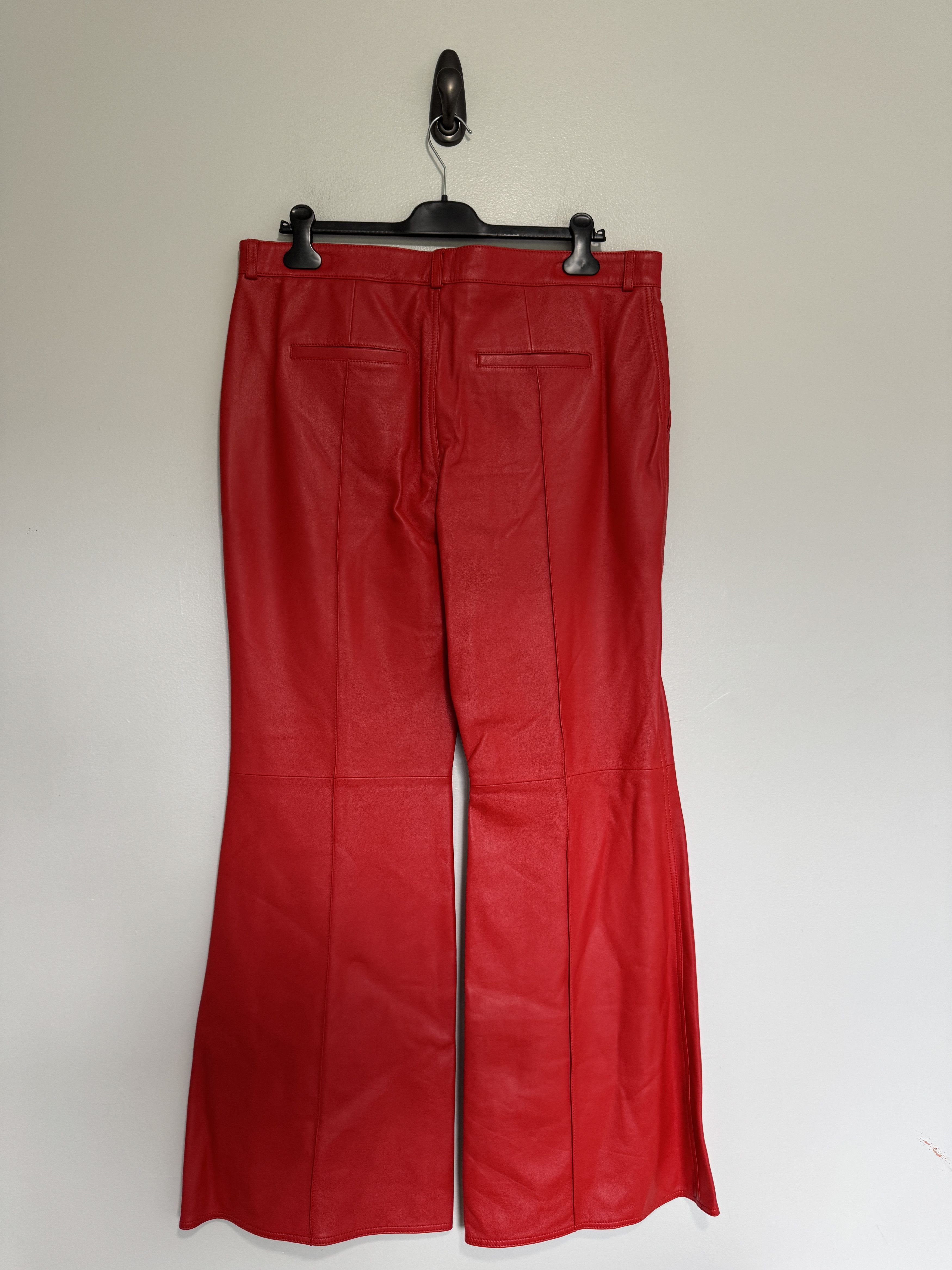 LUU DAN LEATHER FLARE BELL BOTTOMS RED $1,295 SIZE 54 Size US 38 / EU 54 - 5 Thumbnail