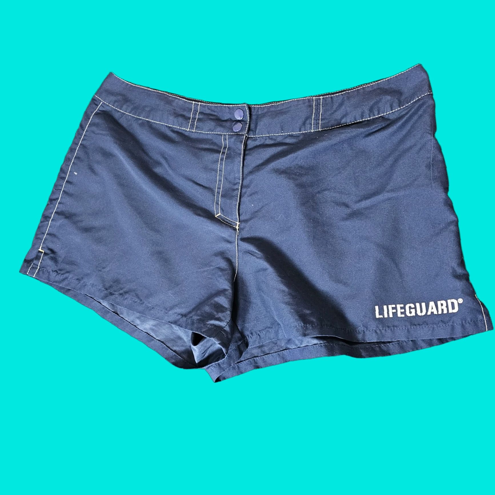 Speedo Speedo Women's LIFEGAURD Swim Trunks Navy Blue Pocket Size 14 Button Beach Pool Size ONE SIZE - 1 Thumbnail