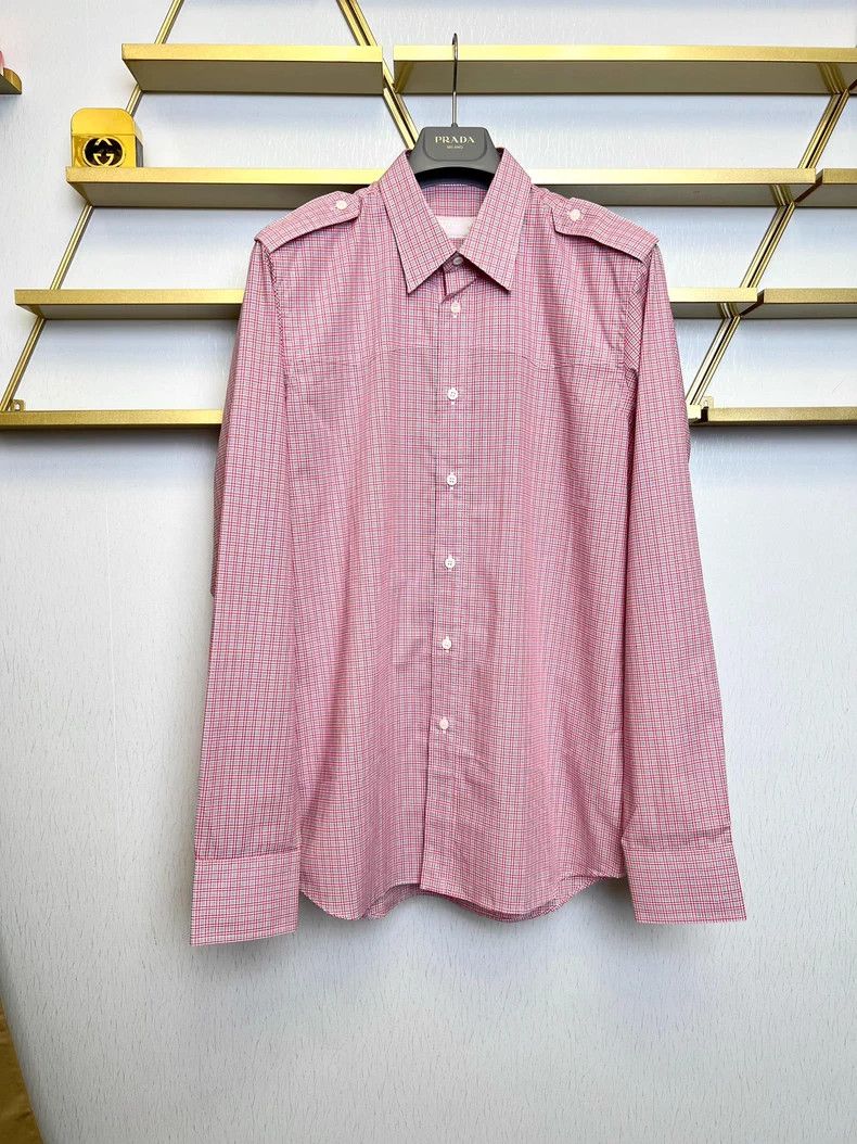 Prada PRADA Men's Long Sleeve Check Shirt - dmc Size US L / EU 52-54 / 3 - 1 Thumbnail
