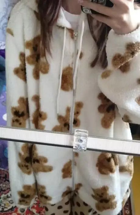 Other Heart-shaped Print Plush Jacket Women Size XL / US 12-14 / IT 48-50 - 2 Thumbnail