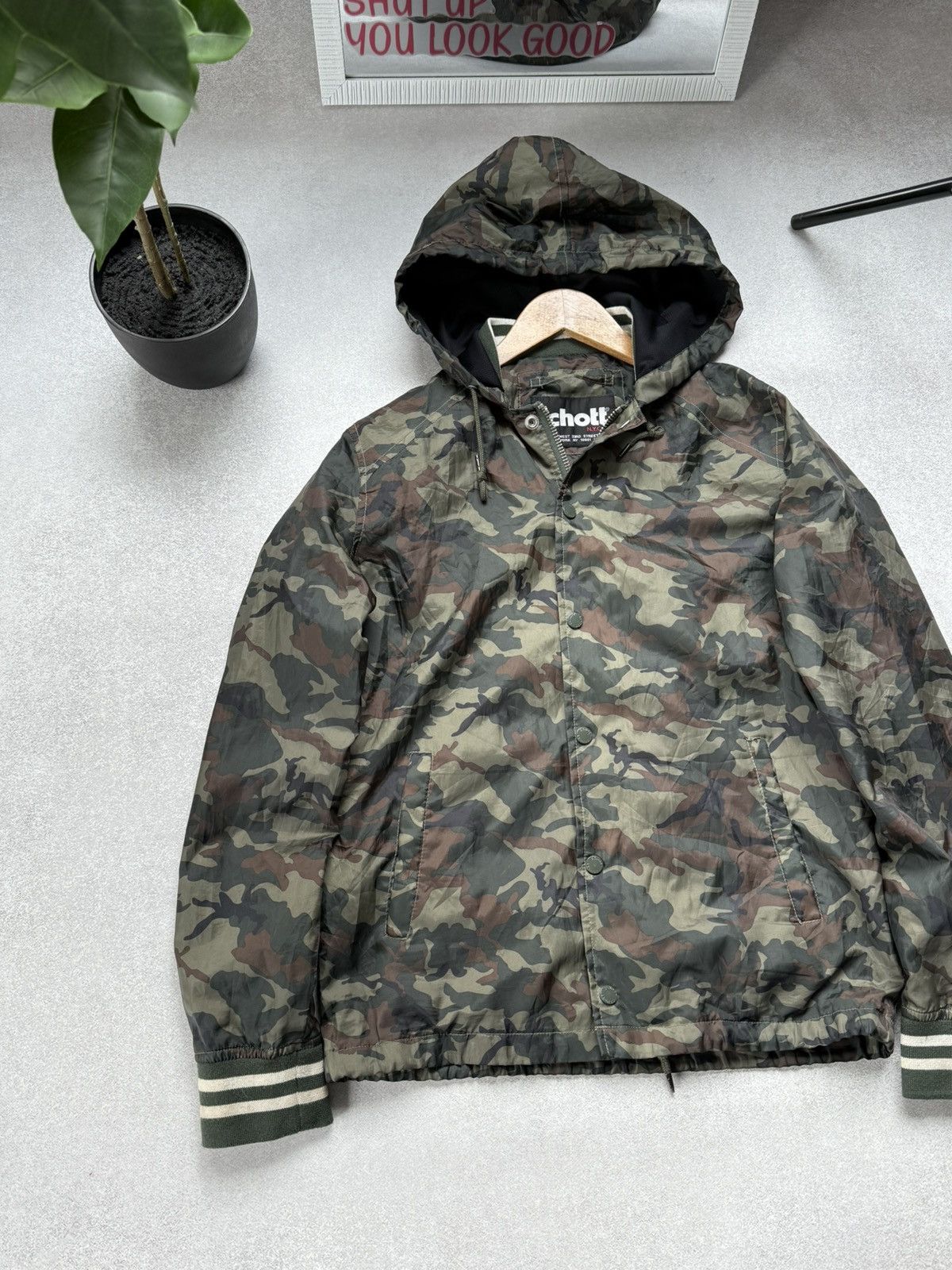 Schott Schott NYC Camouflage Hooded Jacket Men’s Camo Zip Up Size US S / EU 44-46 / 1 - 7 Thumbnail