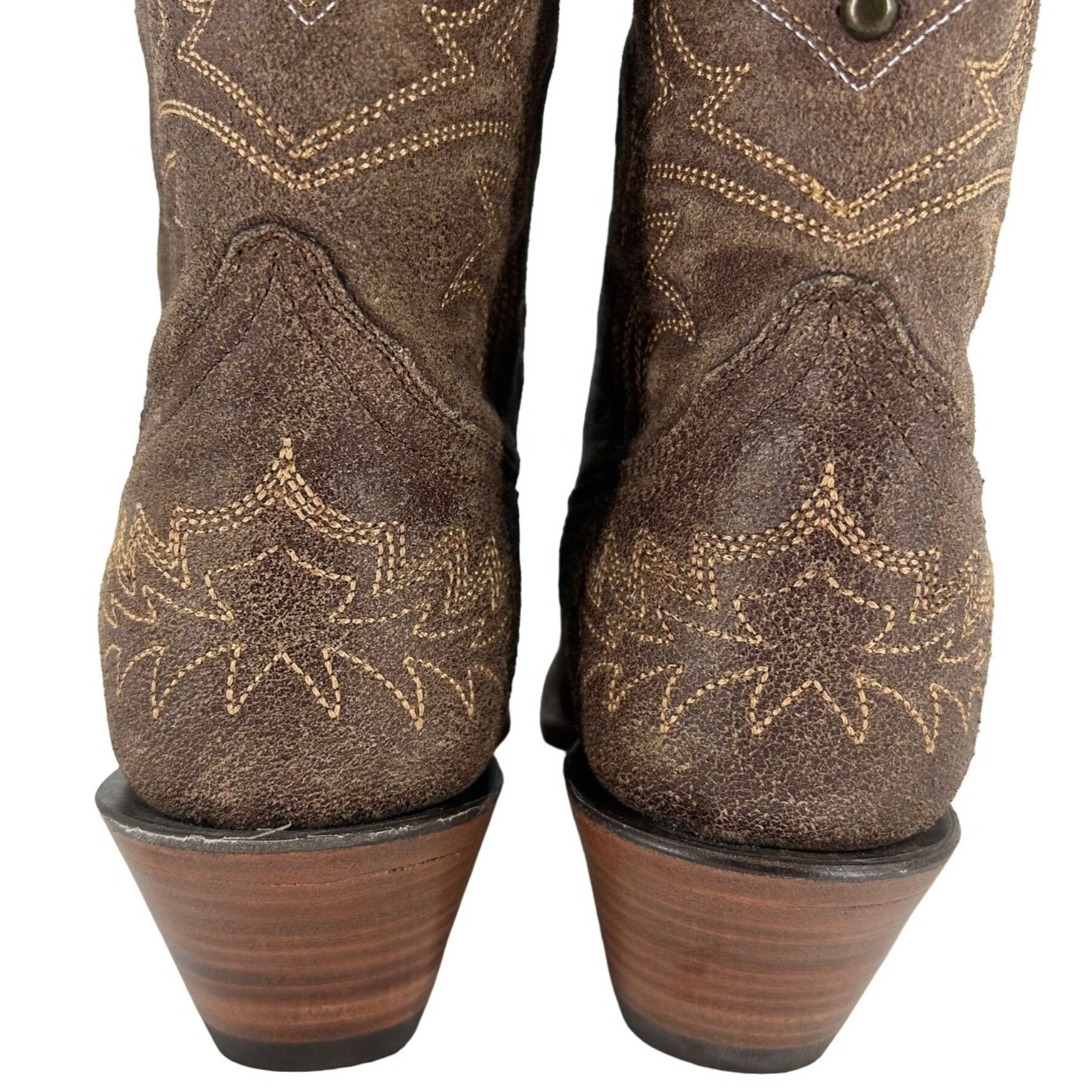 Corral Corral Boots Women's 8M Brown Suede Leather Studded Ropers Size US 8 / IT 38 - 9 Thumbnail