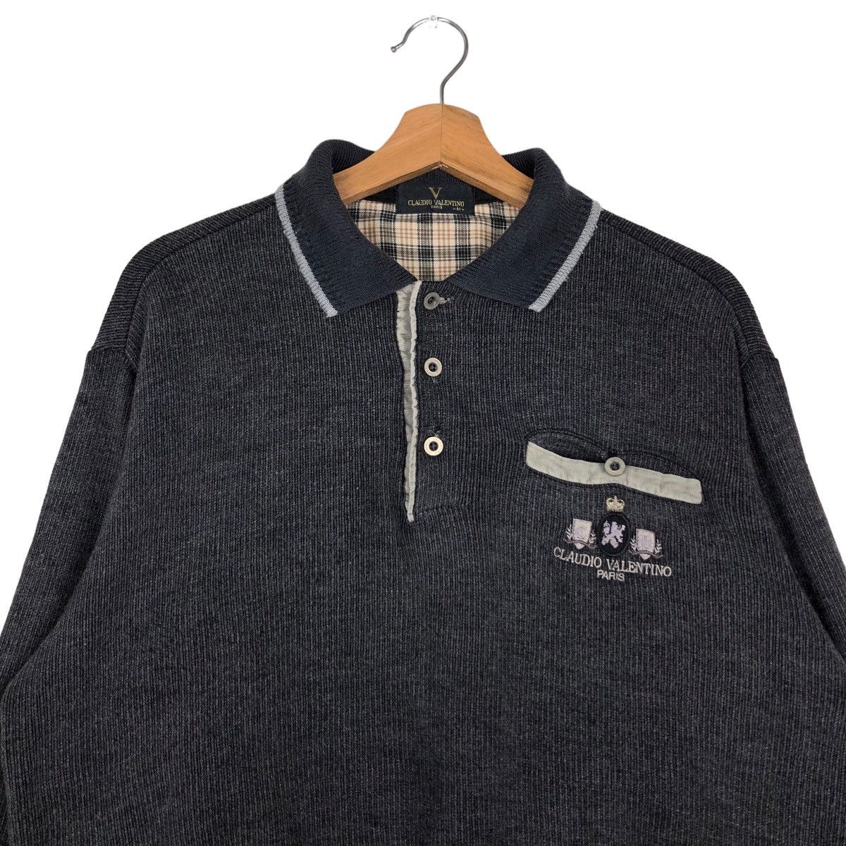 Japanese Brand 🔥Vintage Collar Collague Sweatshirt Claudio Valentino Size US M / EU 48-50 / 2 - 3 Thumbnail
