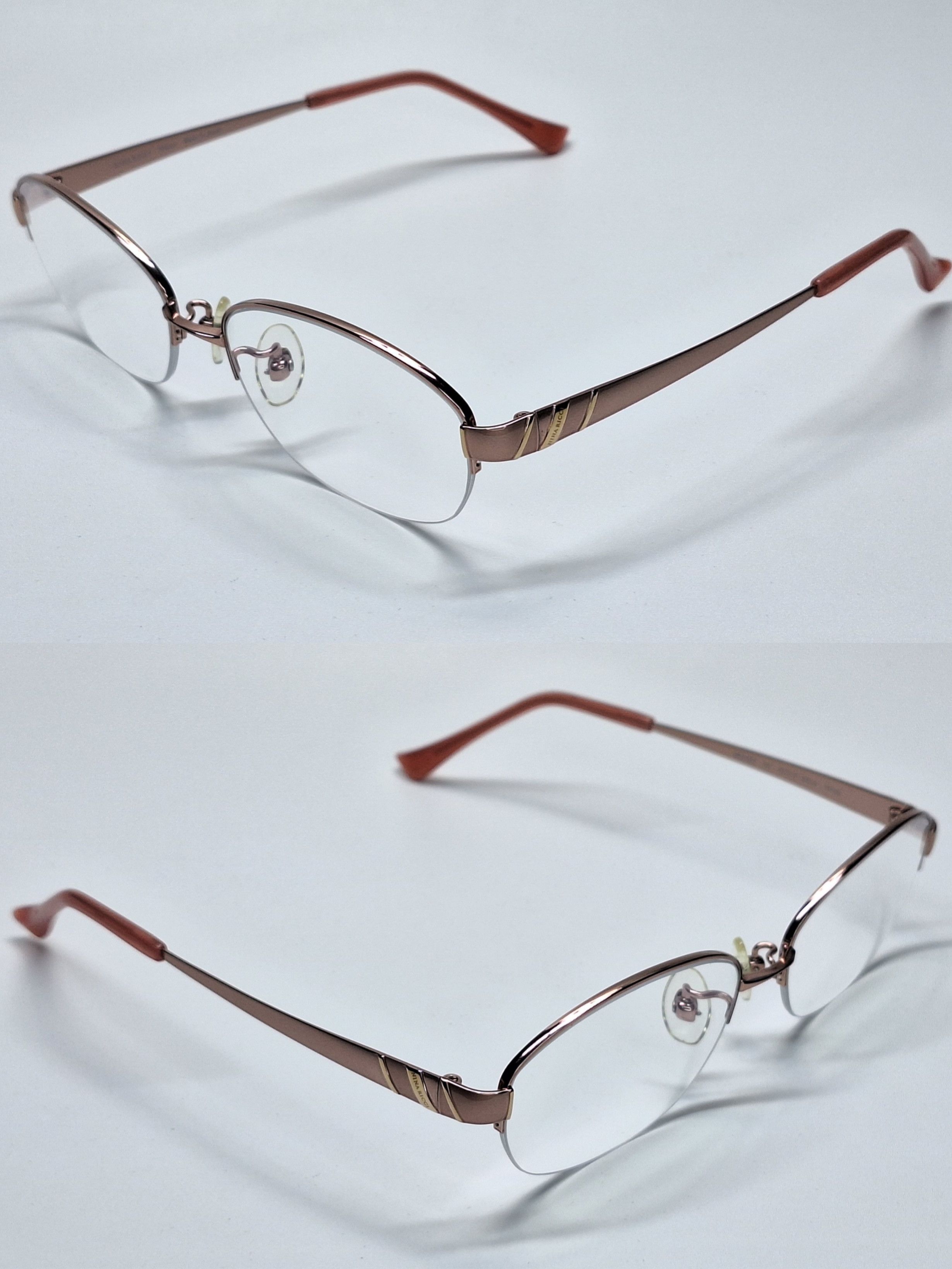Nina Ricci NINA RICCI NR27527 Pink Gold Titan Half-Rimless Eyeglasses Size ONE SIZE - 9 Thumbnail
