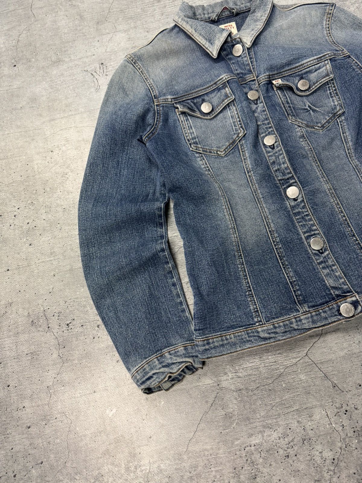 Miss Sixty Vintage Y2K Miss Sixty Denim Biker Jacket Washed Avantgarde Size L / US 10 / IT 46 - 2 Thumbnail