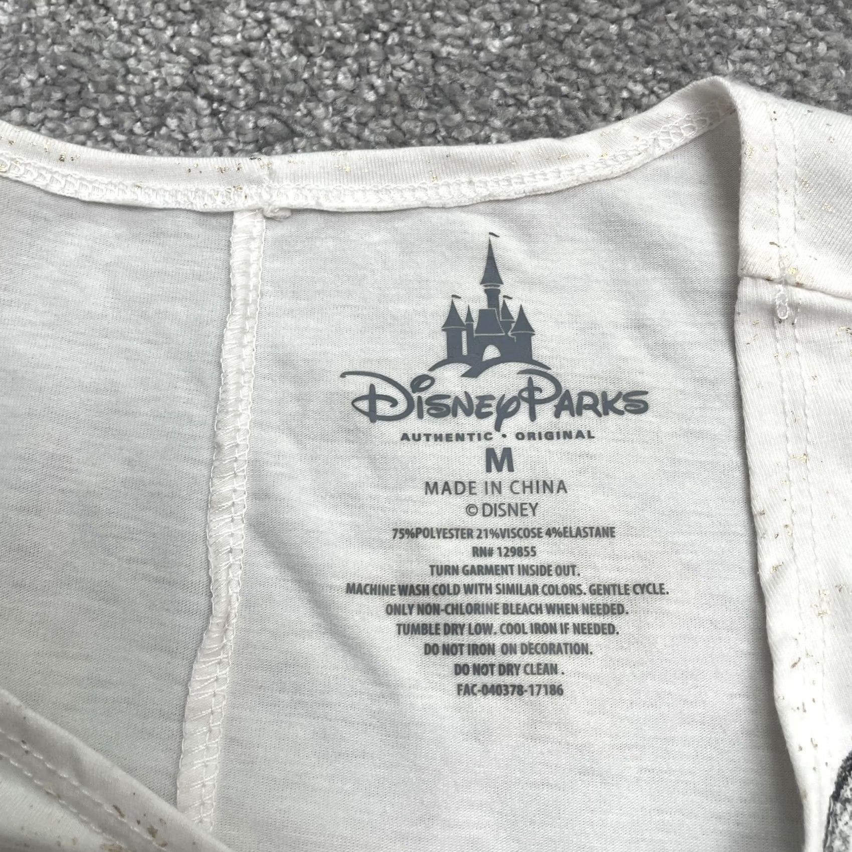 Disney Disney Blouse Womens Medium White Belle Shiny Glittered Dolman Sleeve Shirt Top, Disney, Cartoon, Princess, 90s? Size M / US 6-8 / IT 42-44 - 6 Thumbnail