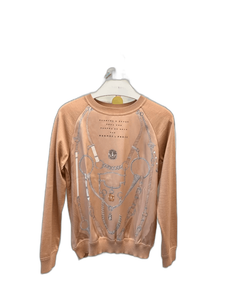 Hermes Silk Cashmere Long Sleeve Sweater-yf