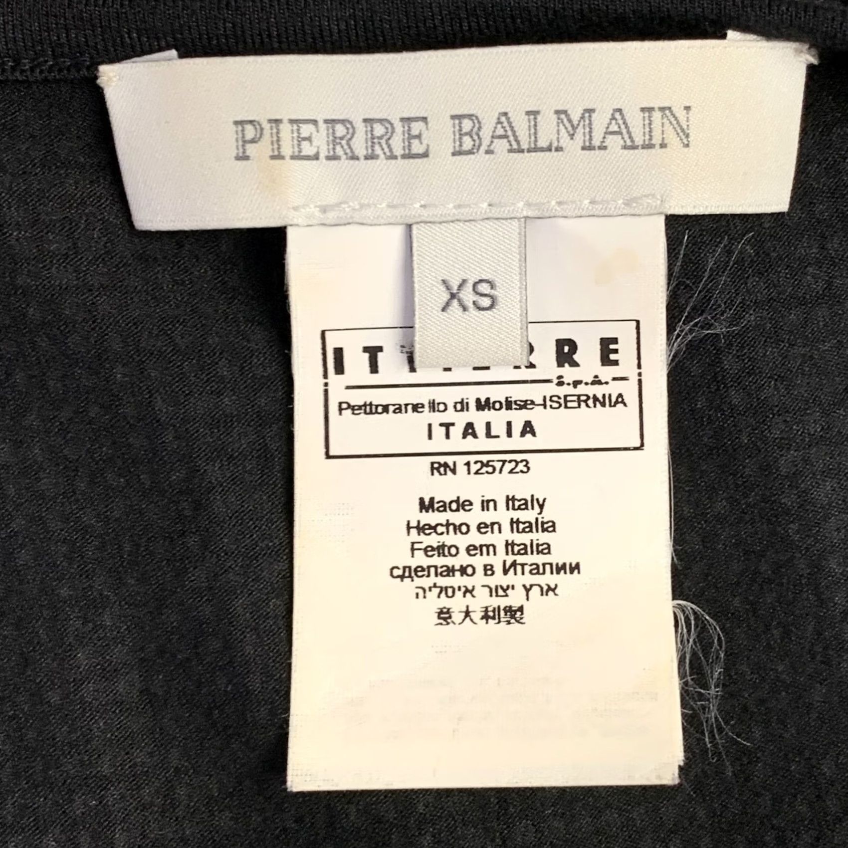 Balmain BALMAIN XS Black Silver Viscose Blend Studded Scoop Neck T-Shirt Womens Size XS / US 0-2 / IT 36-38 - 5 Thumbnail