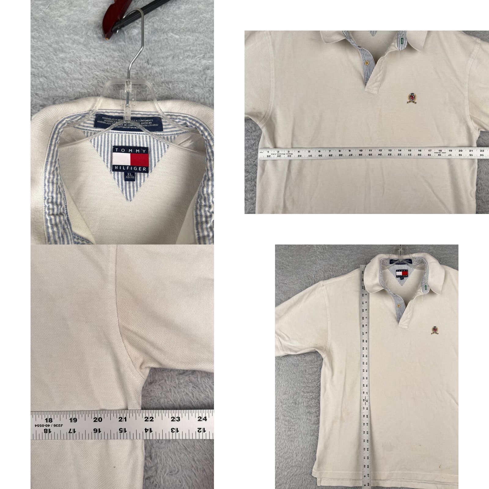 Tommy Hilfiger Tommy Hilfiger Polo Shirt Men XL White Short Sleeve Cotton Slim Fit Activewear Size US XL / EU 56 / 4 - 8 Thumbnail
