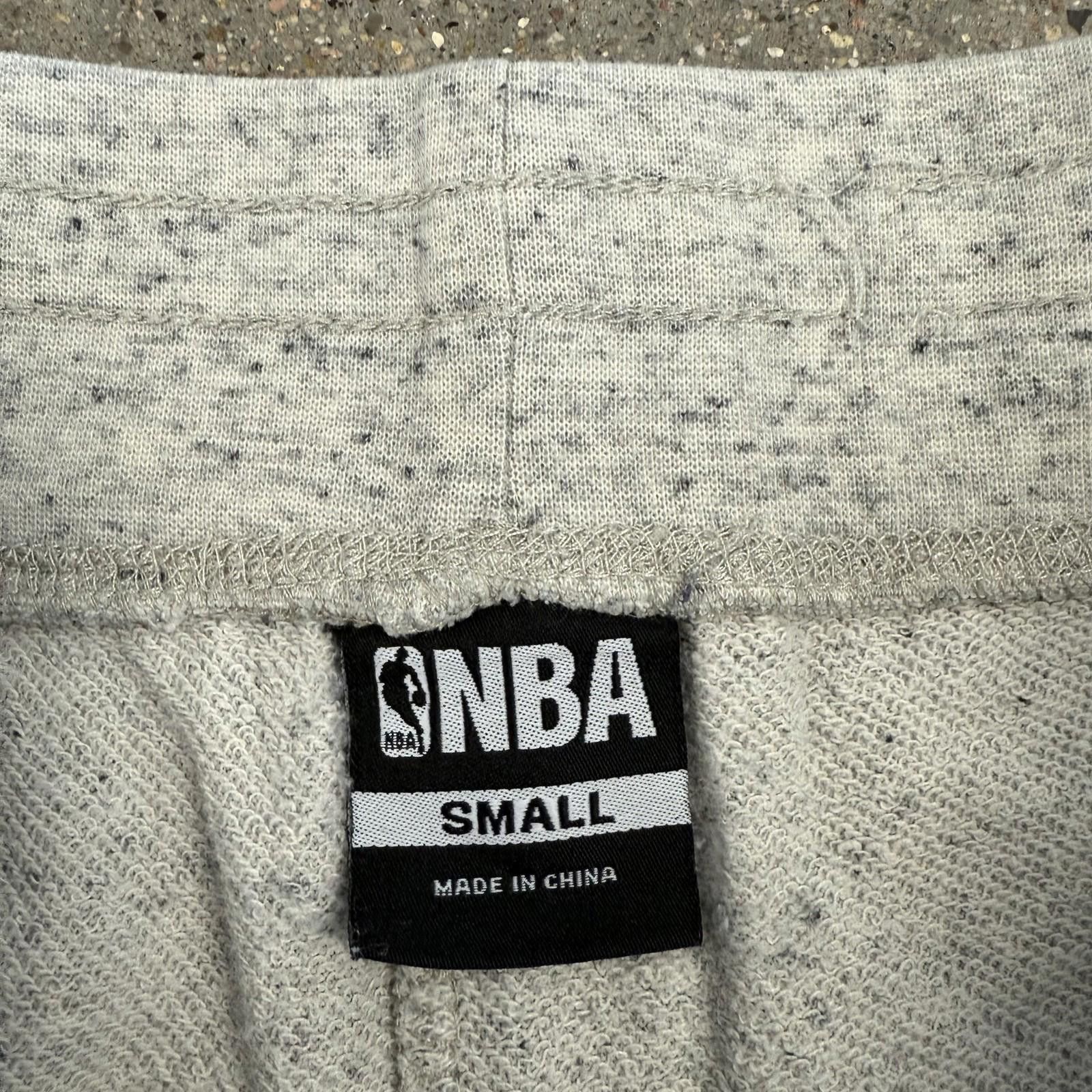 NBA NBA Basketball Shorts Mens S Gray Casual Drawstring Logo Size ONE SIZE - 4 Thumbnail