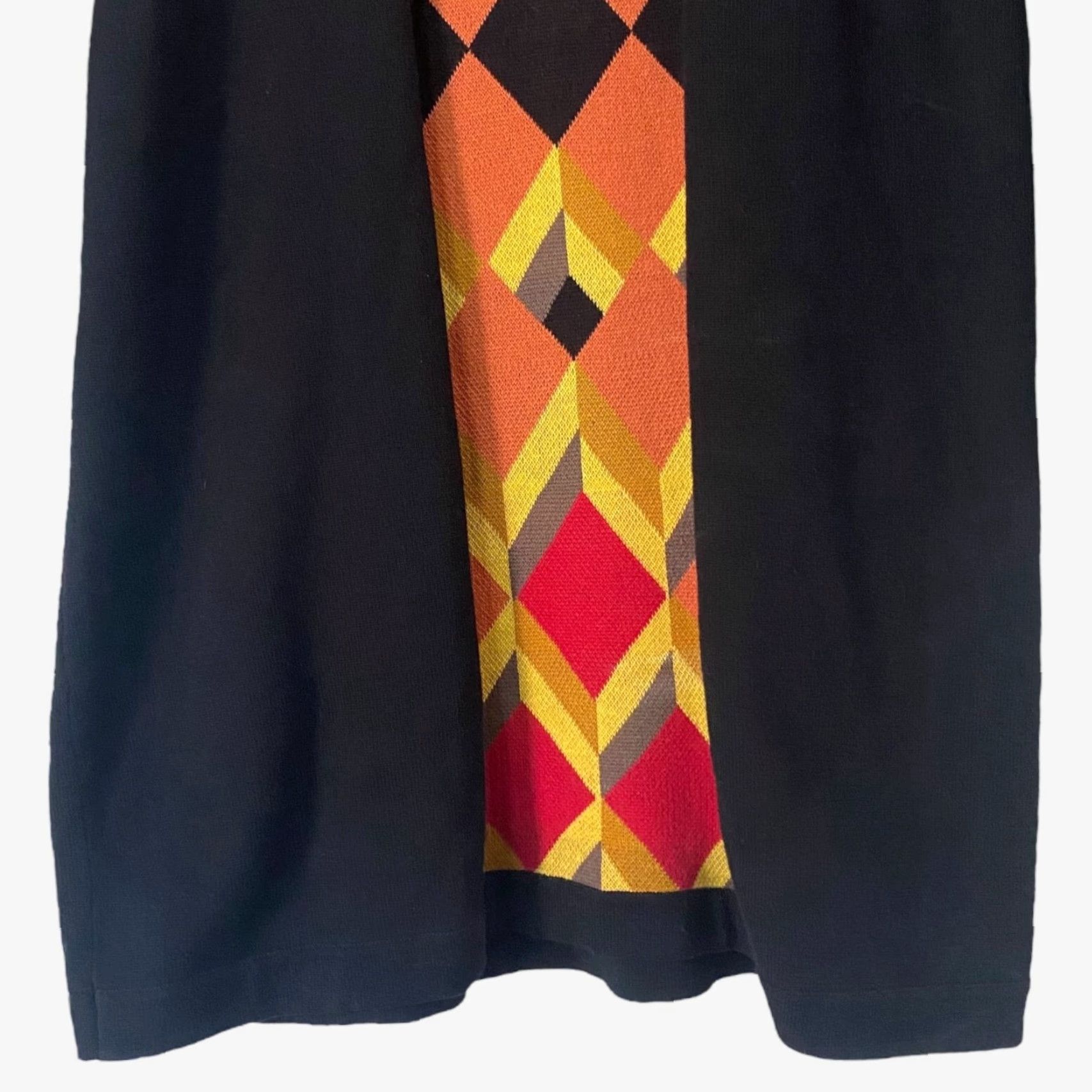 Vintage VINTAGE Charlotte Tarantola Knit Midi Sweater Dress Black Womens Small Diamond Print (S) Woman Size S / US 4 / IT 40 - 6 Thumbnail
