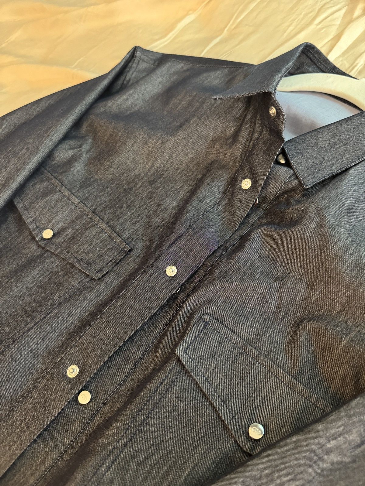 Dior Dior Cotton & Silk Blend Navy Shirt (Hedi Slimane) Size US S / EU 44-46 / 1 - 3 Thumbnail