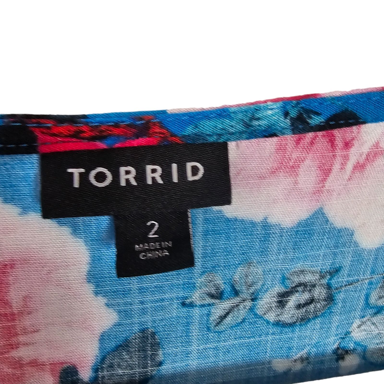Torrid Torrid Womens Floral Button Top Plus Sz 2X Smocked Shoulders Size XXL / US 16-18 / IT 52-54 - 7 Thumbnail