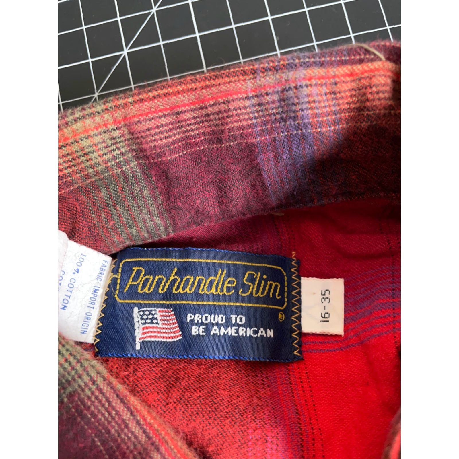 Vintage VINTAGE Panhandle Slim Western Shirt Adult Medium Red Shadow Plaid Cotton Button-Up Fall Winter Mens Size US M / EU 48-50 / 2 - 3 Thumbnail