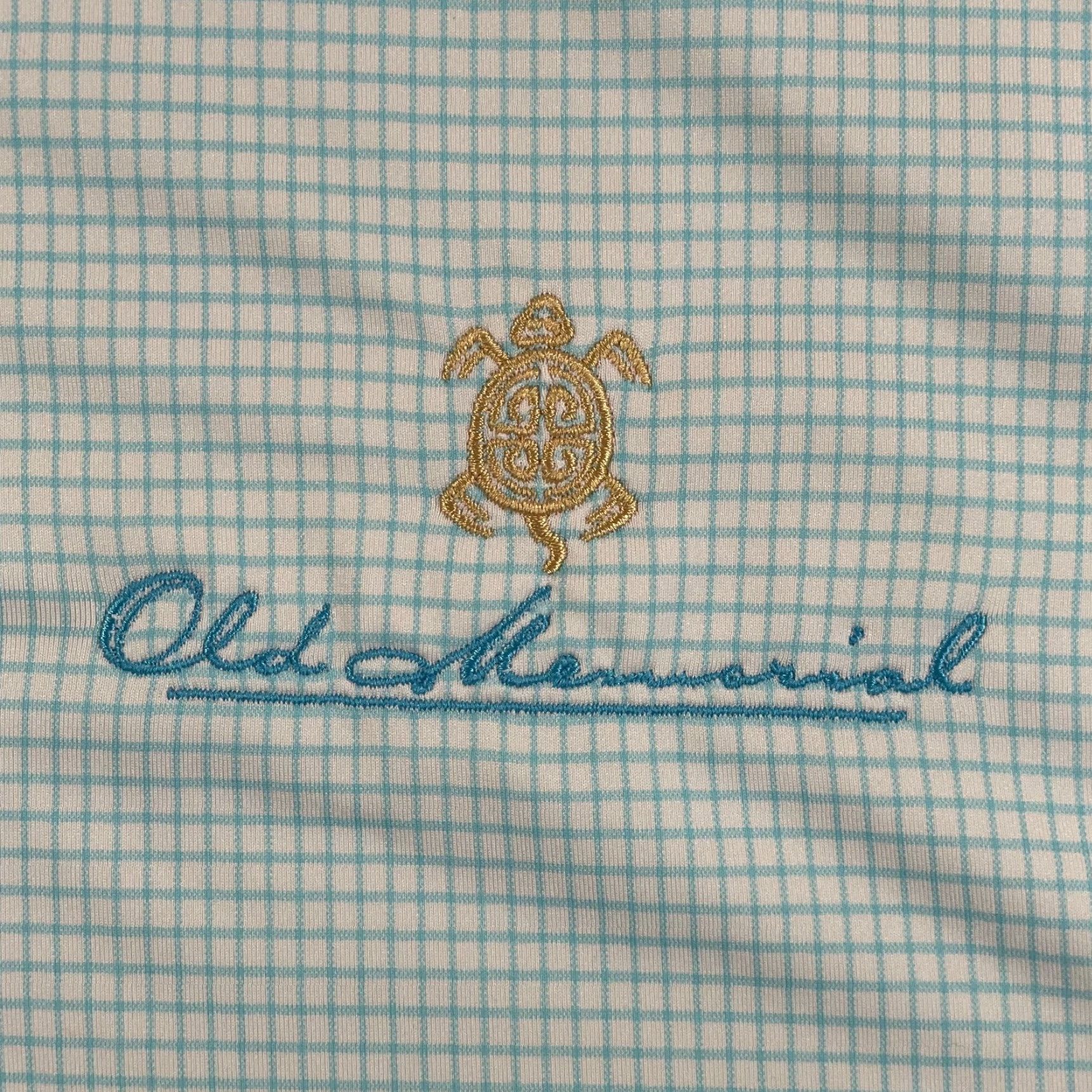 Cutter & Buck Cutter & Buck x Old Memorial Golf Club Polo Shirt Men XL Blue Check Performance Polo Size US XL / EU 56 / 4 - 3 Thumbnail