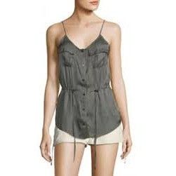 Haute Hippie Haute Hippie Getaway Snap-Front Satin Camisole Size S / US 4 / IT 40 - 1 Thumbnail