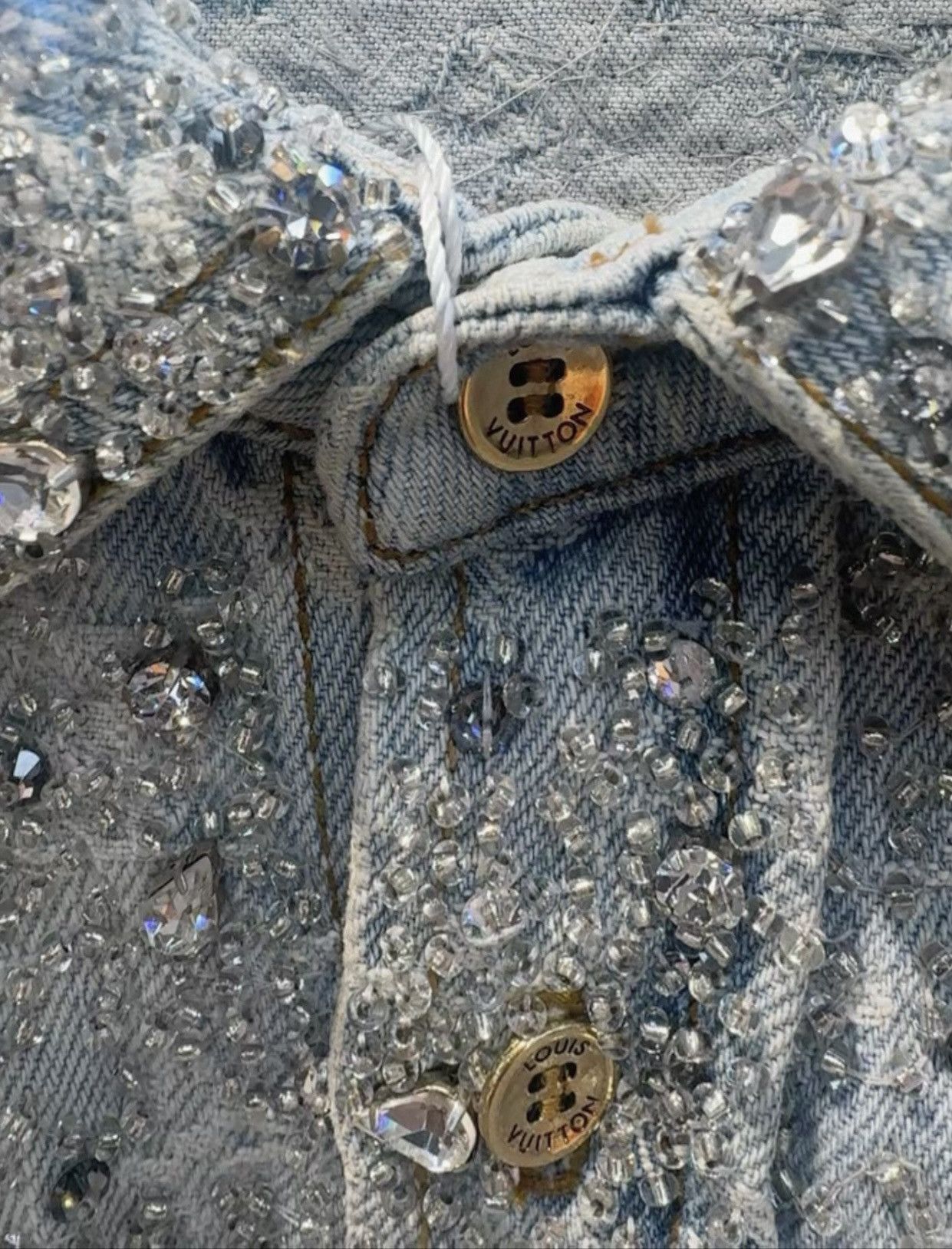 Louis Vuitton Louis Vuitton XL Virgil Abloh crystals Swarovski Denim Shirt Size US XL / EU 56 / 4 - 6 Thumbnail