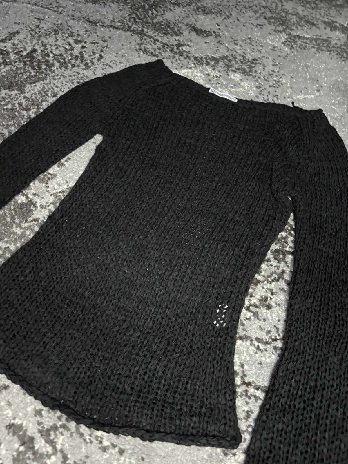 Japanese Brand × Vintage Vintage designer black y2k knit long sleeve Size L / US 10 / IT 46 - 2 Thumbnail
