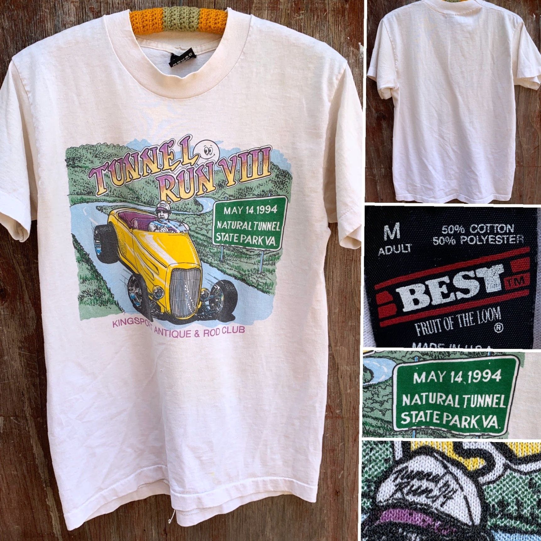 Vintage VINTAGE Tunnel Run 1994 White T-Shirt M Unisex Graphic Tee 50/50 Best Kingsport VA Historic Shirt Mens Womens Size US M / EU 48-50 / 2 - 2 Thumbnail