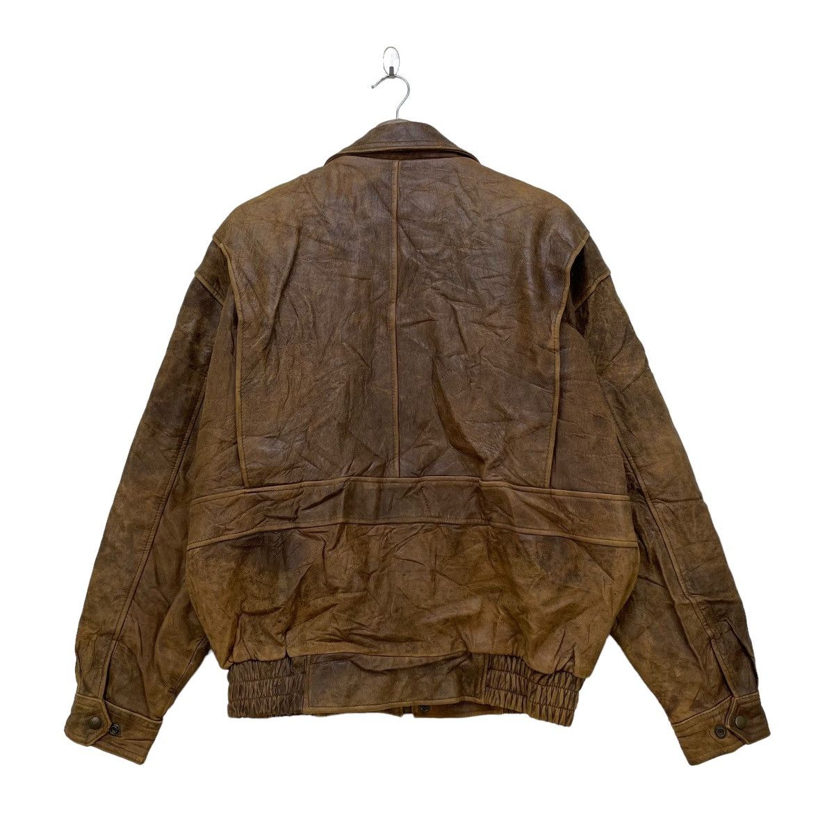 Japanese Brand sky wear Leather Flight Jacket Army Jacket Size US L / EU 52-54 / 3 - 2 Thumbnail