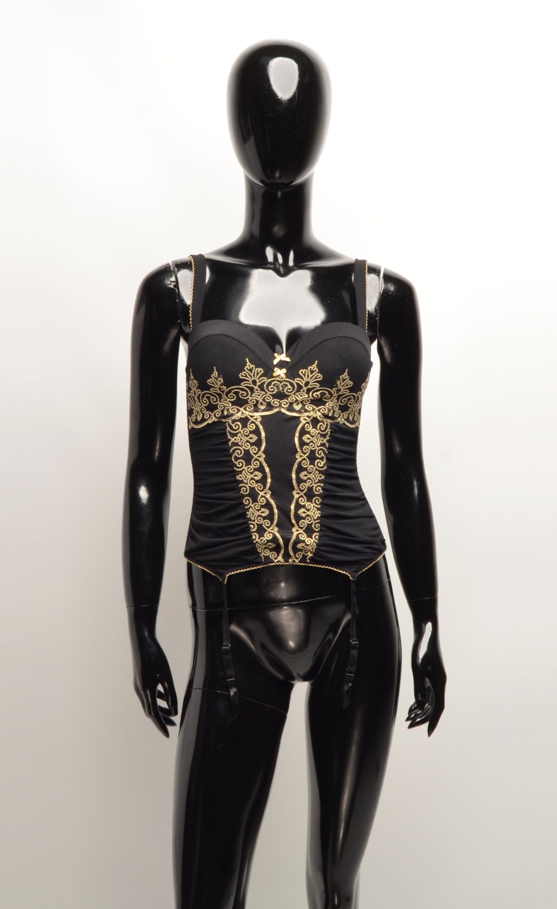 Vintage Vintage Beldona Goth Bustier Corset with Garter Straps Size S / US 4 / IT 40 - 1 Thumbnail
