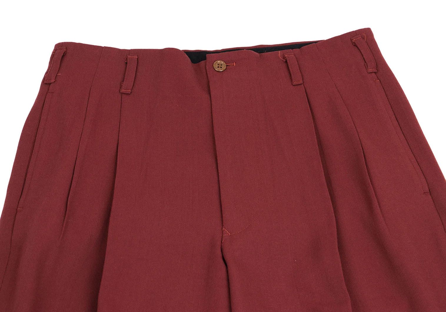 Jean Paul Gaultier Wool Tuck Pants in Bordeaux, Size 48 Size US 32 / EU 48 - 2 Thumbnail
